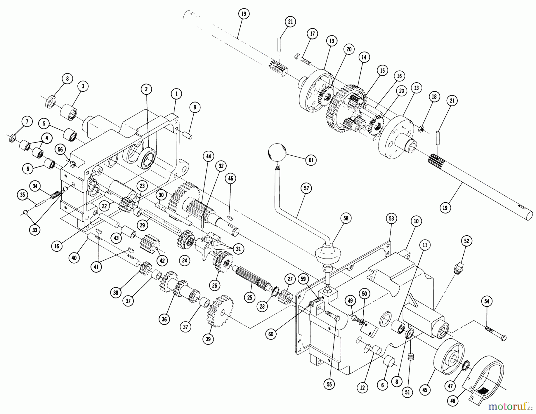 Toro Neu Mowers, Lawn & Garden Tractor Seite 2 L-157 - Toro L-157 Tractor, 1967 PARTS LIST FOR 5053 TRANSMISSION