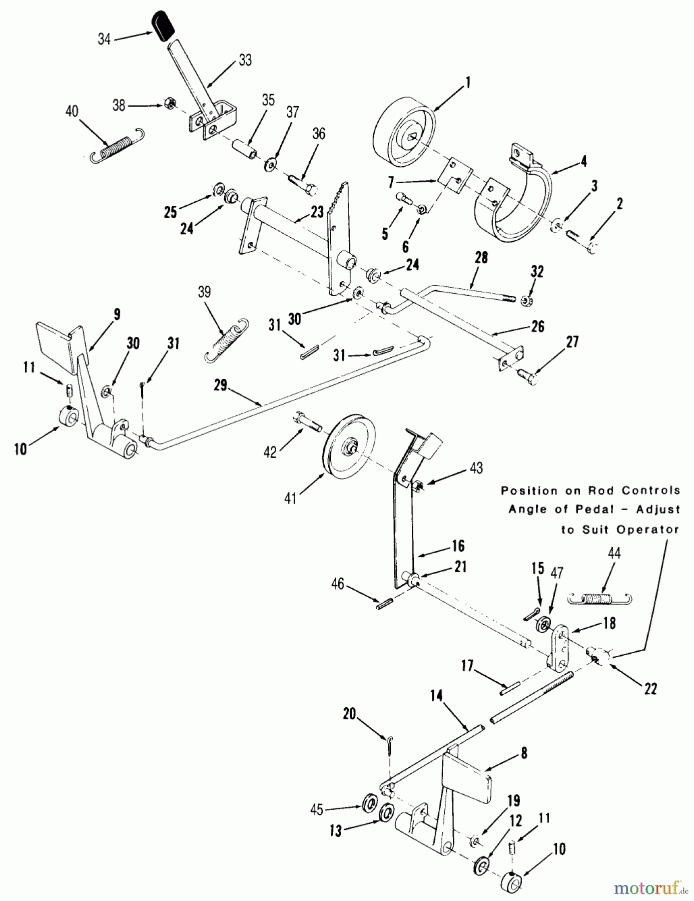 Toro Neu Mowers, Lawn & Garden Tractor Seite 2 R1-12K802 (312-8) - Toro 312-8 Garden Tractor, 1990 CLUTCH, BRAKE AND SPEED CONTROL LINKAGE