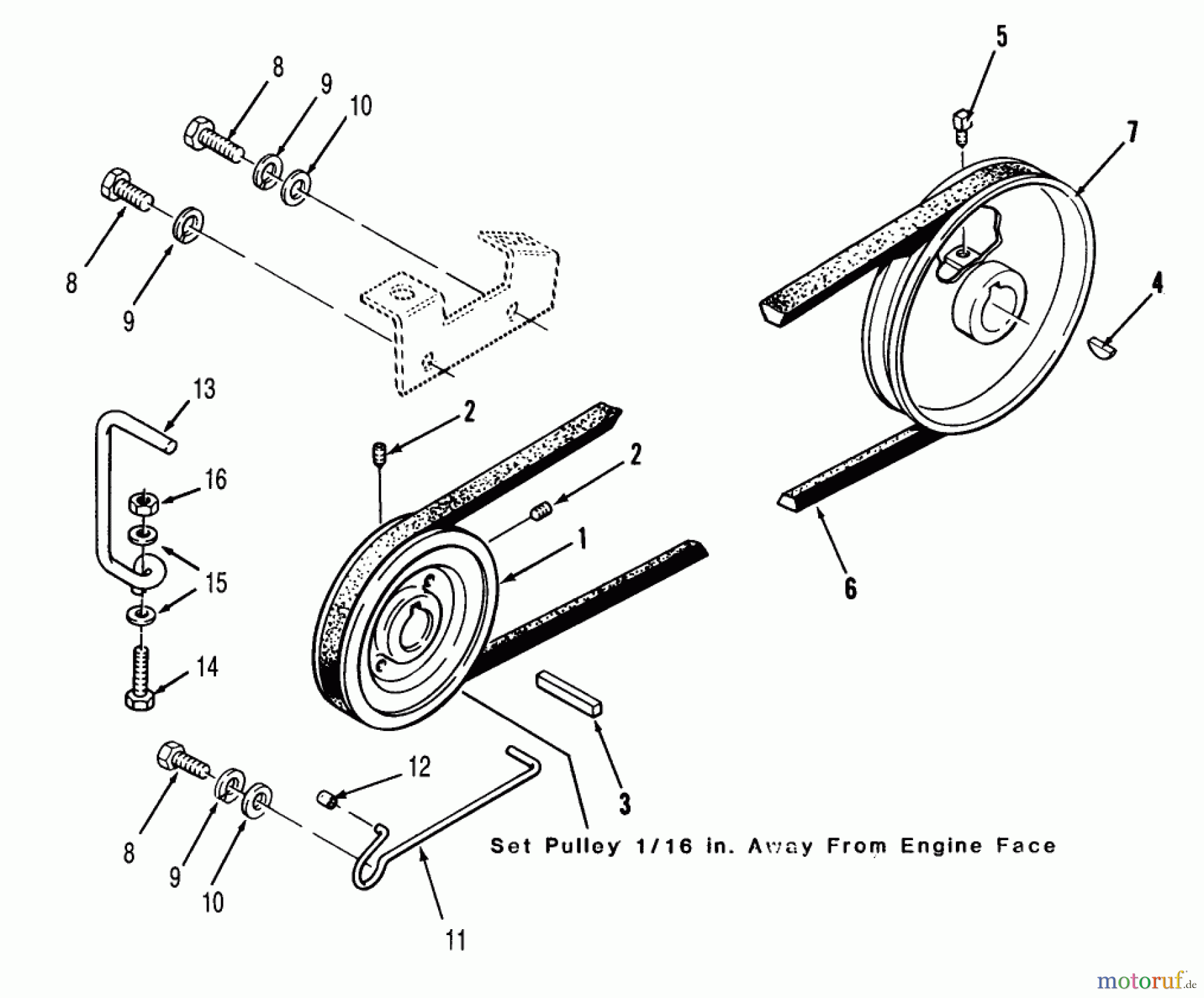 Toro Neu Mowers, Lawn & Garden Tractor Seite 2 R1-12K802 (312-8) - Toro 312-8 Garden Tractor, 1990 DRIVE BELT AND PULLEYS