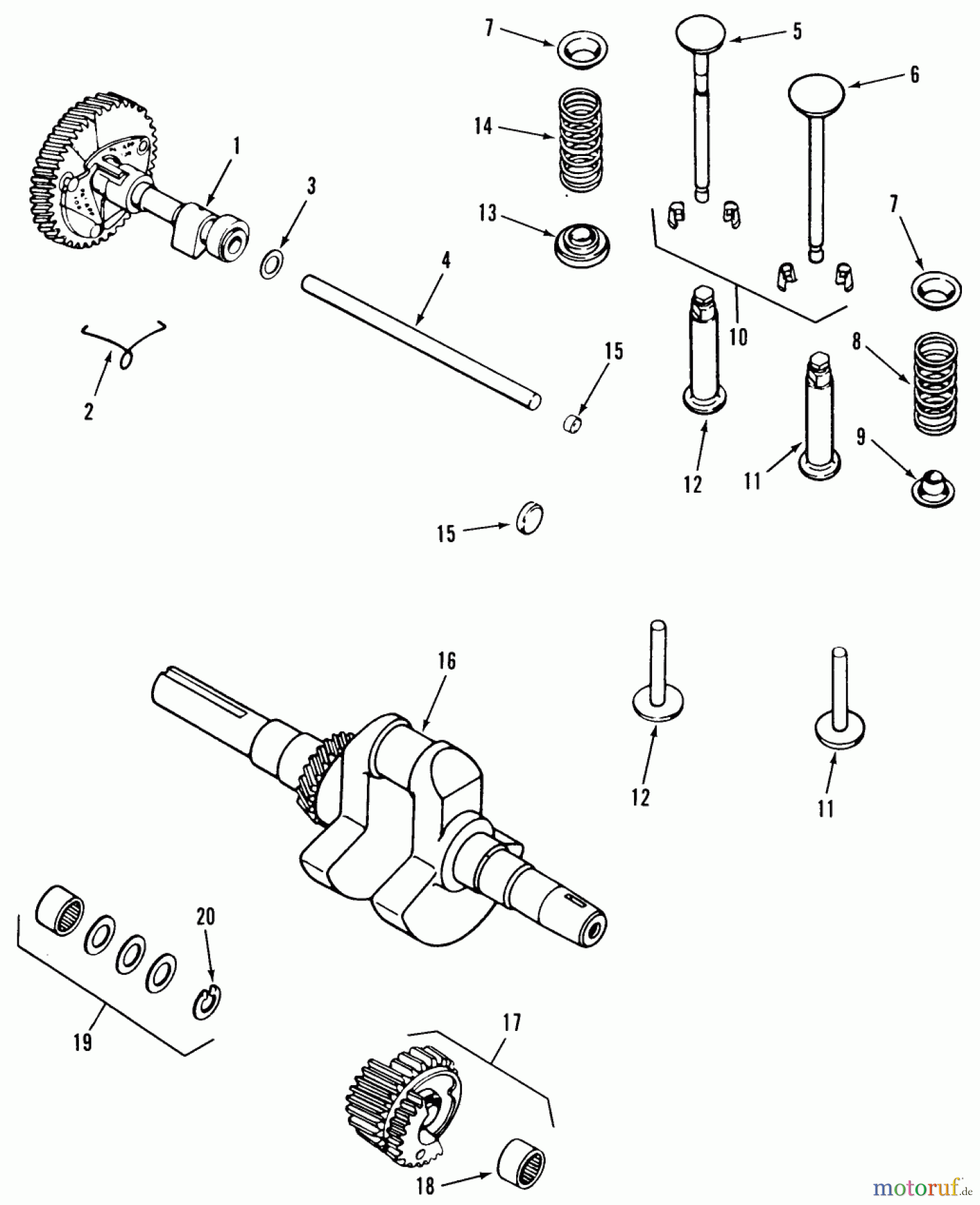 Toro Neu Mowers, Lawn & Garden Tractor Seite 2 R1-12K802 (312-8) - Toro 312-8 Garden Tractor, 1990 KOHLER CAMSHAFT, CRANKSHAFT & VALVES
