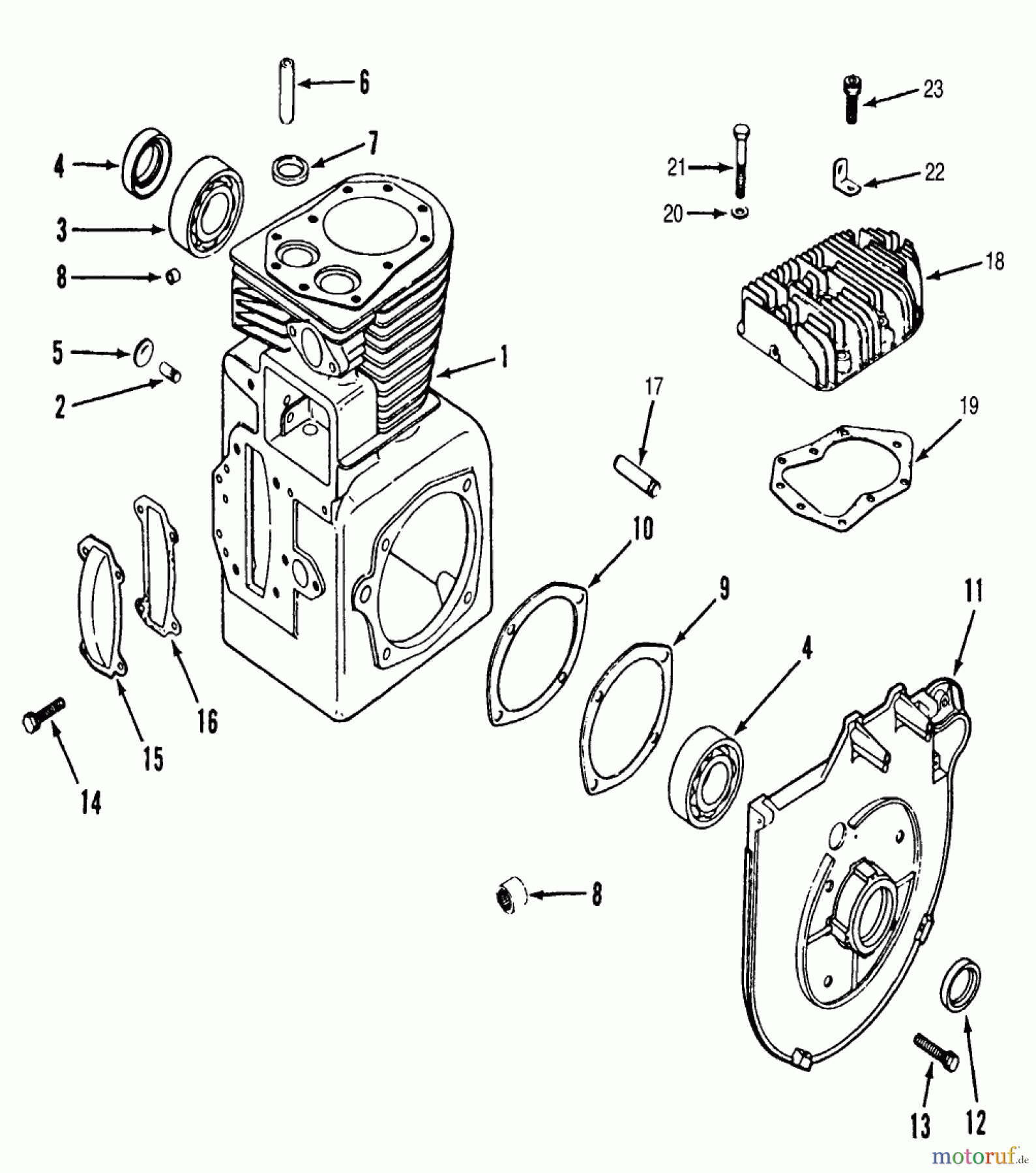 Toro Neu Mowers, Lawn & Garden Tractor Seite 2 R1-12K802 (312-8) - Toro 312-8 Garden Tractor, 1990 KOHLER CRANKCASE & CYLINDER HEAD