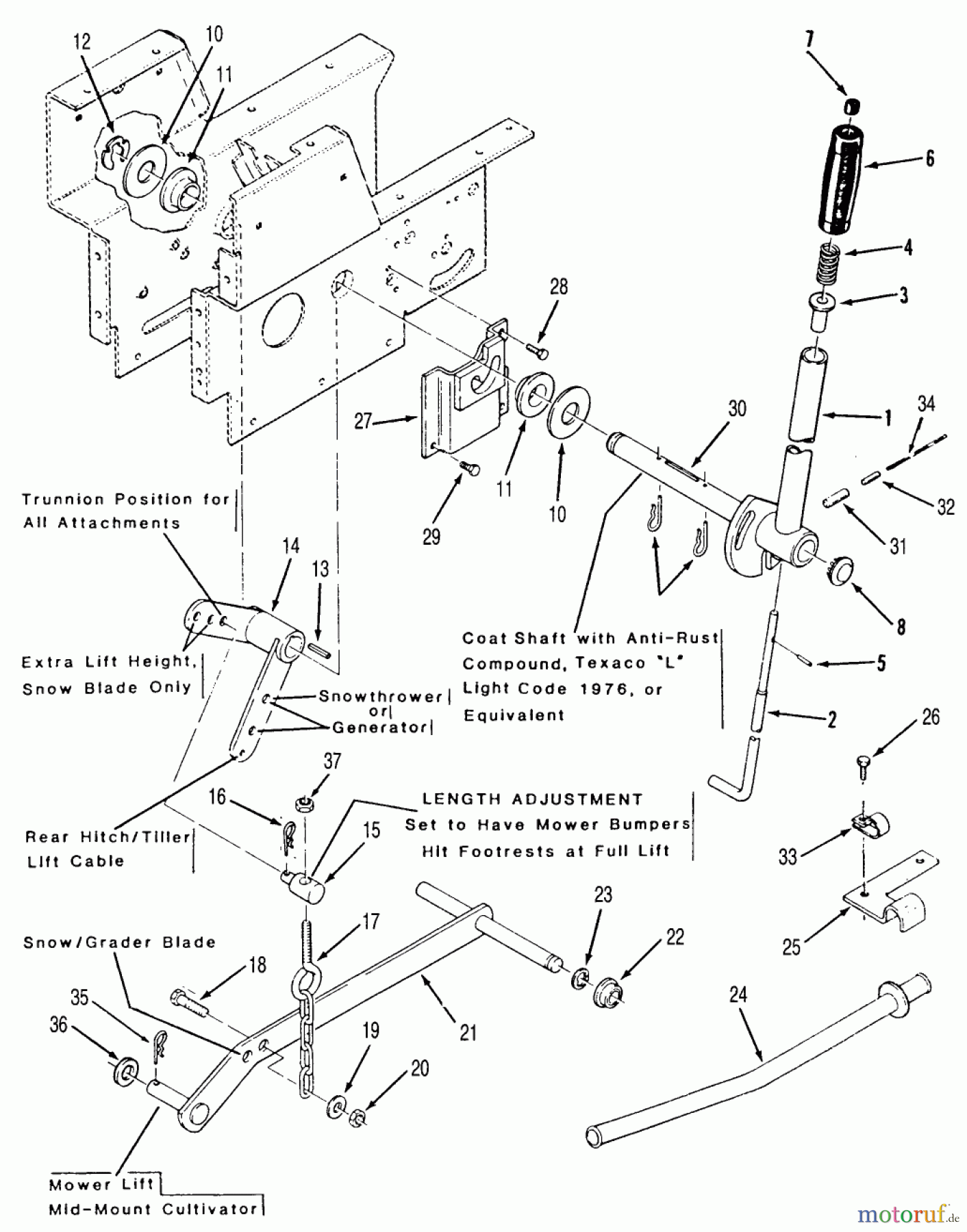  Toro Neu Mowers, Lawn & Garden Tractor Seite 2 R1-12K802 (312-8) - Toro 312-8 Garden Tractor, 1990 MANUAL LIFT LINKAGE