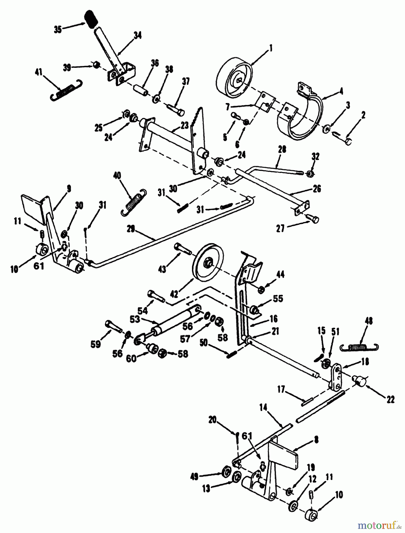 Toro Neu Mowers, Lawn & Garden Tractor Seite 2 R1-12K804 (312-8) - Toro 312-8 Garden Tractor, 1992 (2000001-2999999) CLUTCH, BRAKE AND SPEED CONTROL LINKAGE