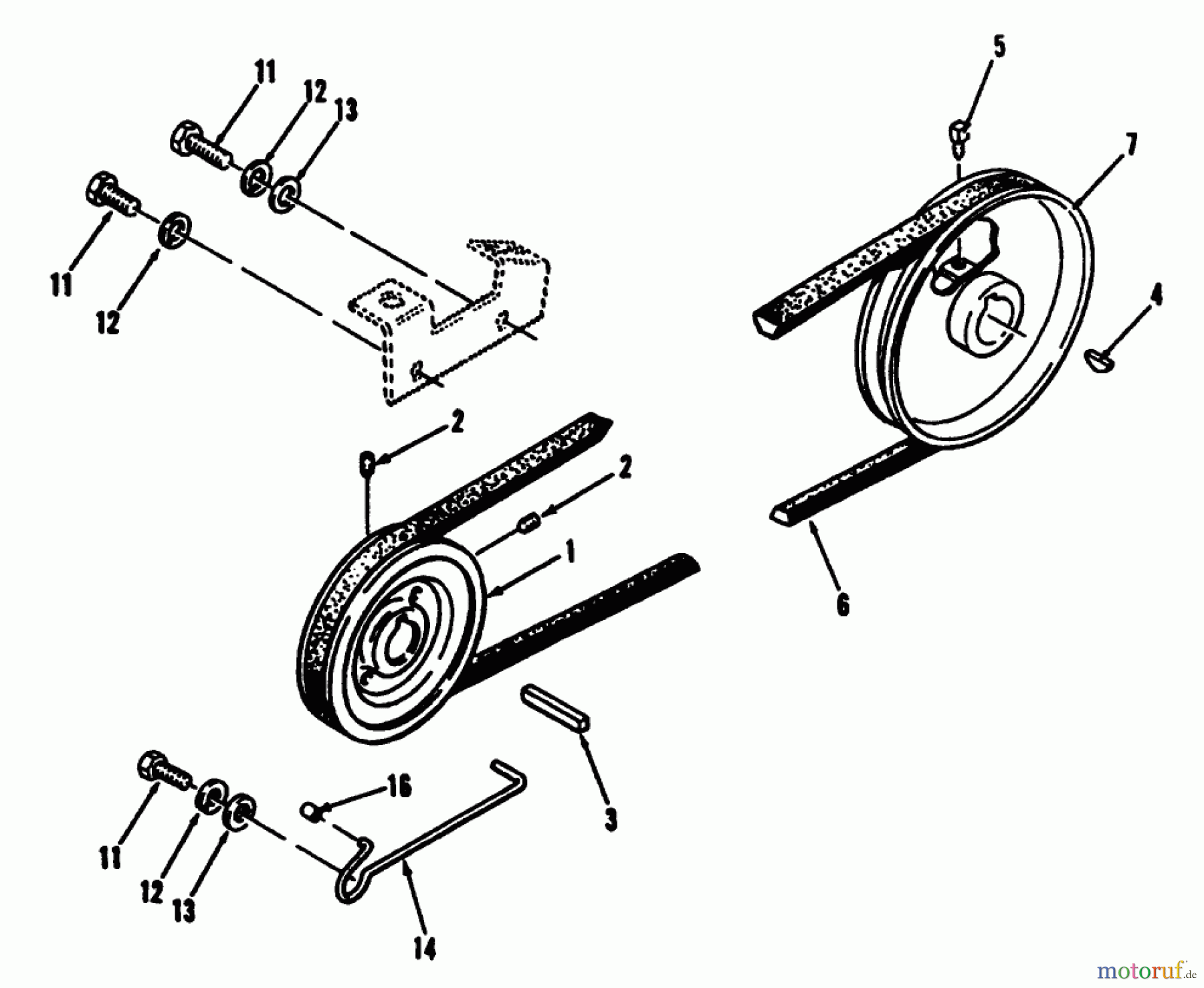 Toro Neu Mowers, Lawn & Garden Tractor Seite 2 R1-12K804 (312-8) - Toro 312-8 Garden Tractor, 1992 (2000001-2999999) DRIVE BELT AND PULLEYS