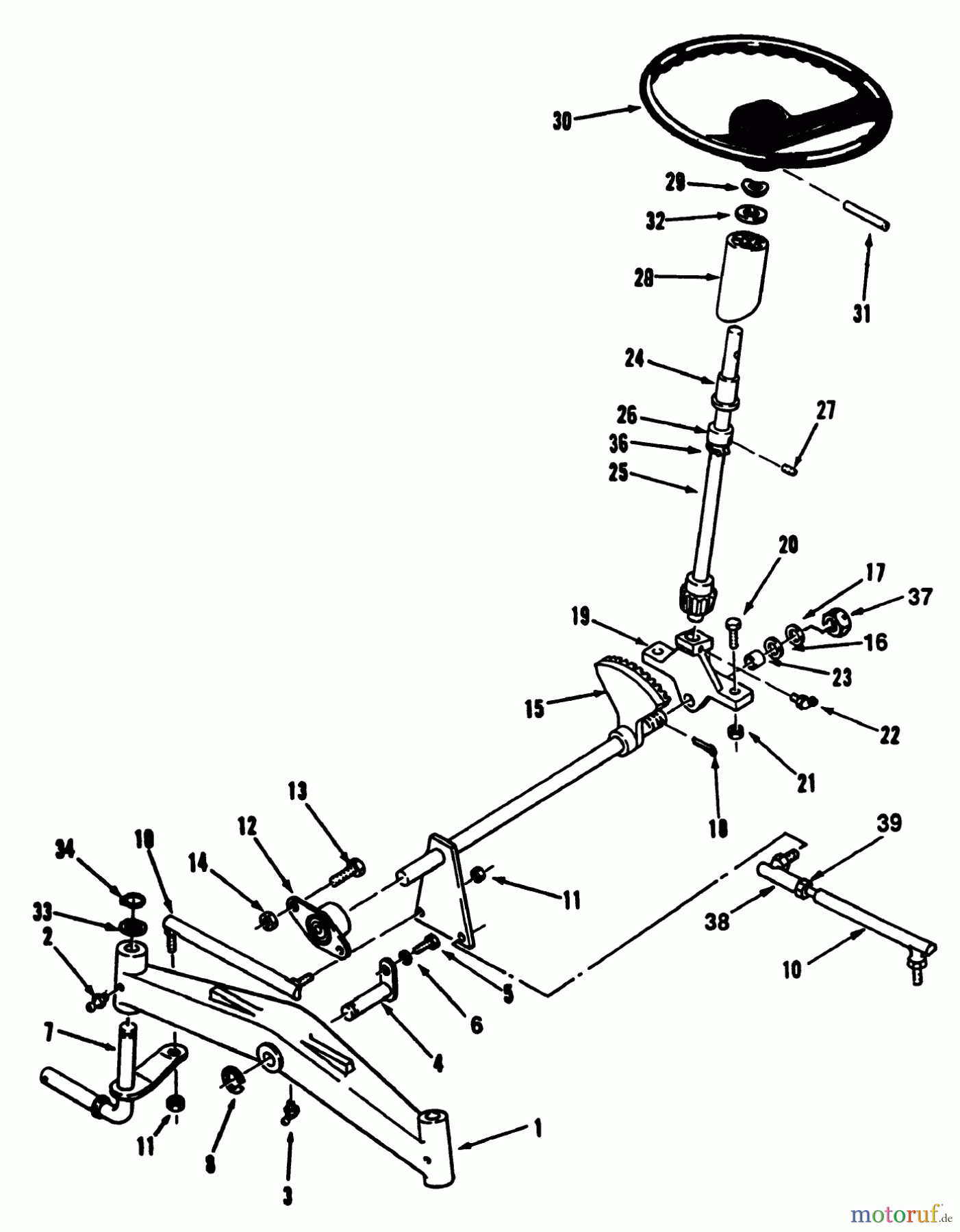 Toro Neu Mowers, Lawn & Garden Tractor Seite 2 R1-12K804 (312-8) - Toro 312-8 Garden Tractor, 1992 (2000001-2999999) FRONT AXLE AND STEERING
