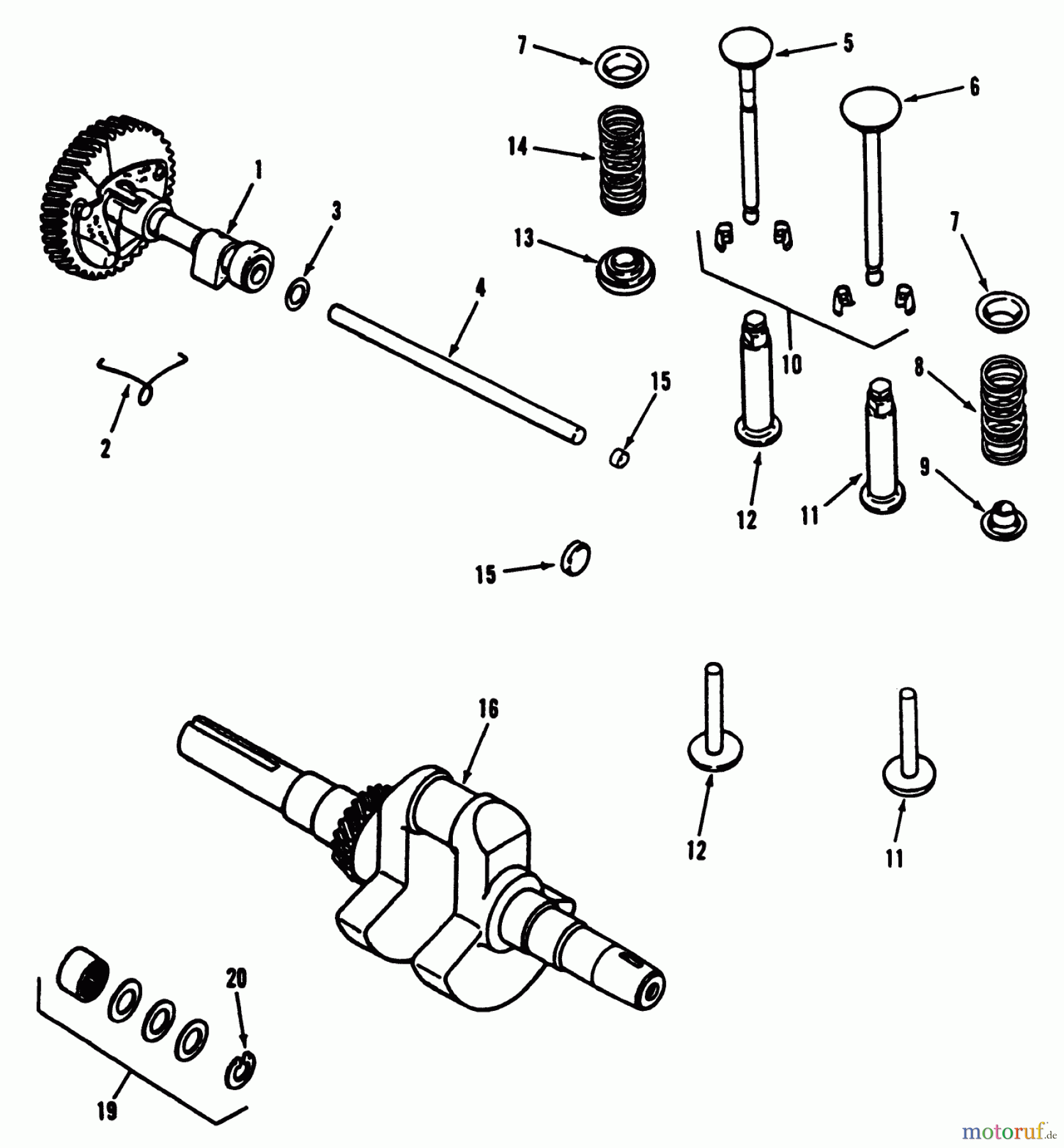 Toro Neu Mowers, Lawn & Garden Tractor Seite 2 R1-12K804 (312-8) - Toro 312-8 Garden Tractor, 1992 (2000001-2999999) KOHLER CAMSHAFT, CRANKSHAFT AND VALVES