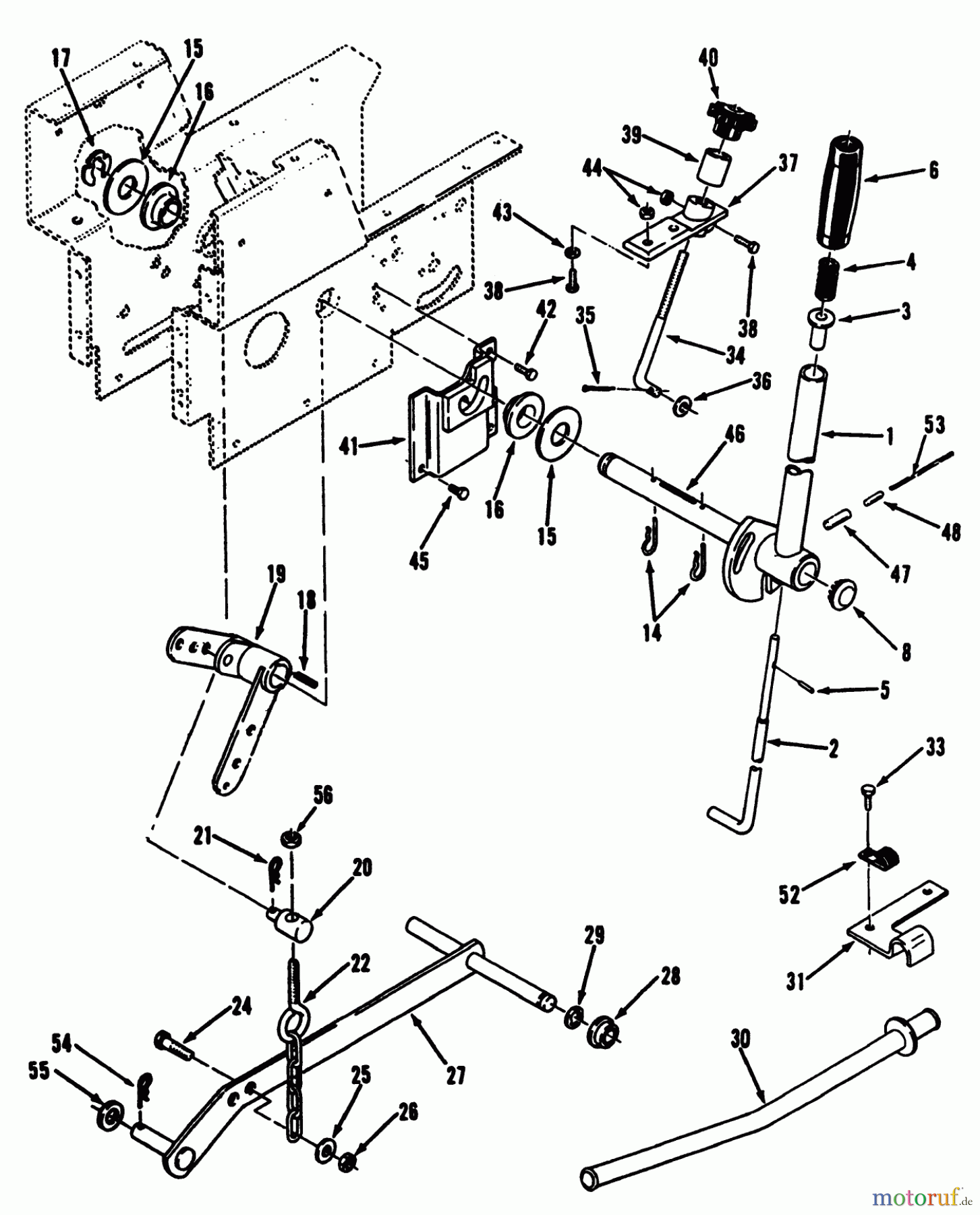 Toro Neu Mowers, Lawn & Garden Tractor Seite 2 R1-12K804 (312-8) - Toro 312-8 Garden Tractor, 1992 (2000001-2999999) MANUAL LIFT LINKAGE