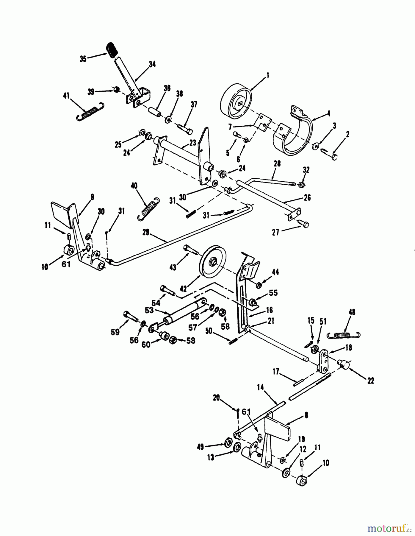  Toro Neu Mowers, Lawn & Garden Tractor Seite 2 R1-16O804 (316-8) - Toro 316-8 Garden Tractor, 1992 (2000001-2999999) CLUTCH, BRAKE AND SPEED CONTROL LINKAGE