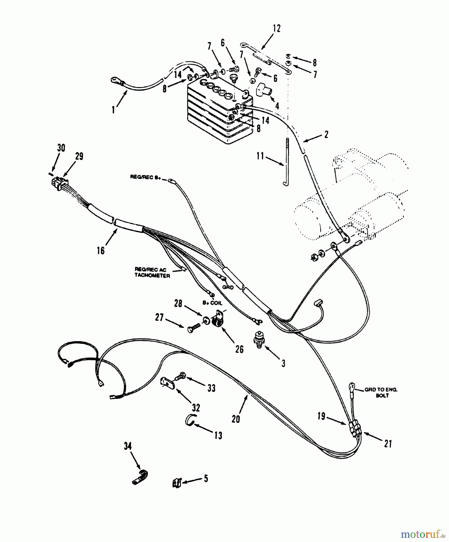  Toro Neu Mowers, Lawn & Garden Tractor Seite 2 R1-16O804 (316-8) - Toro 316-8 Garden Tractor, 1992 (2000001-2999999) ELECTRICAL SYSTEM #2