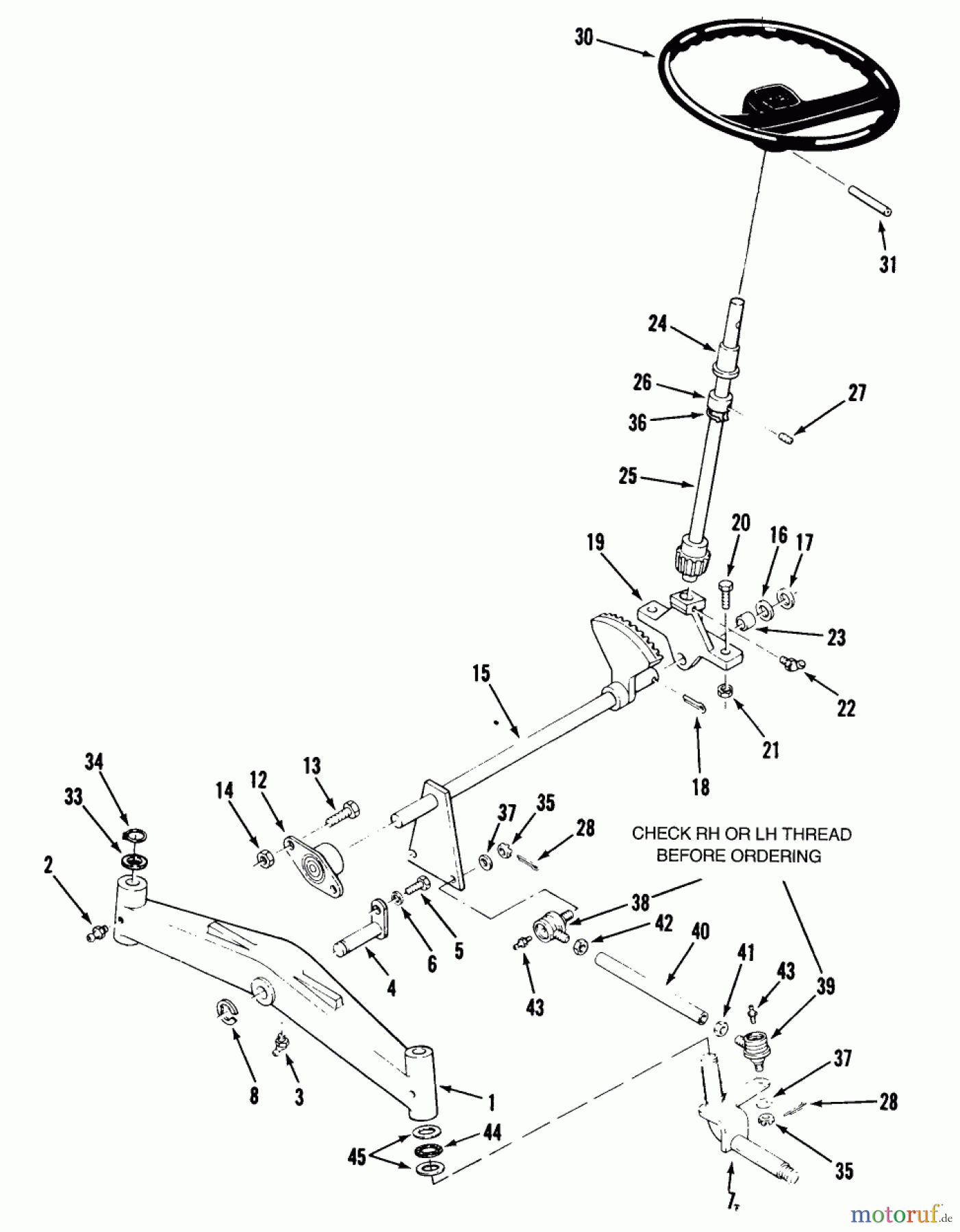 Toro Neu Mowers, Lawn & Garden Tractor Seite 2 R1-18OE02 (518-H) - Toro 518-H Garden Tractor, 1990 FRONT AXLE AND STEERING