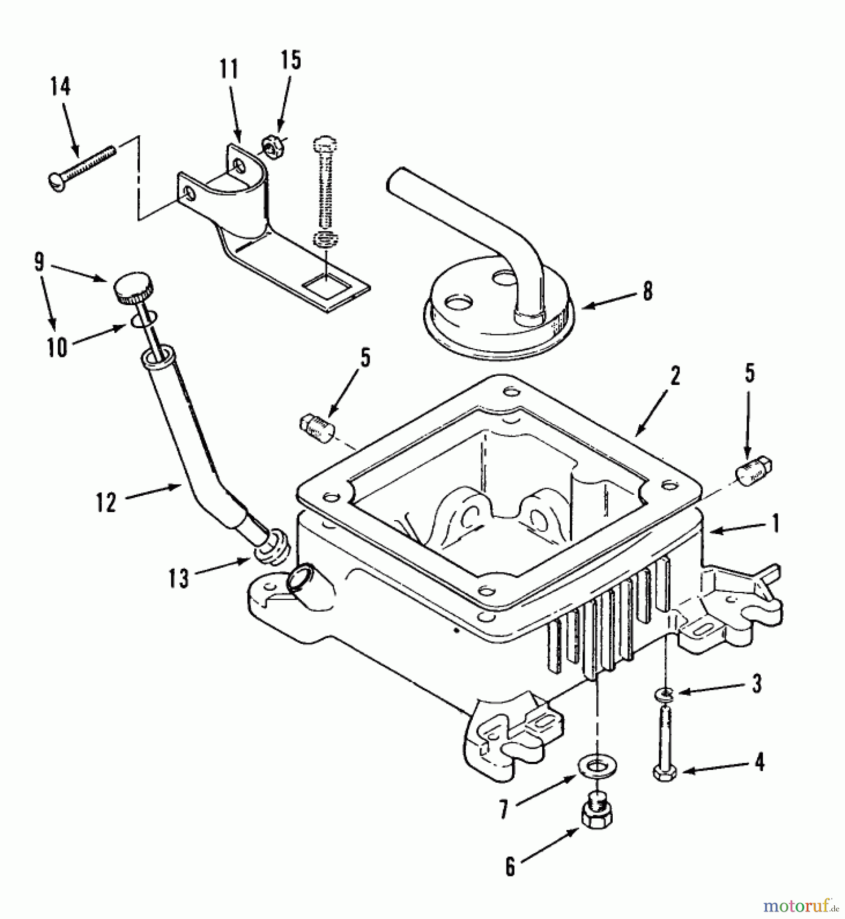 Toro Neu Mowers, Lawn & Garden Tractor Seite 2 R1-18OE02 (518-H) - Toro 518-H Garden Tractor, 1990 OIL BASE FILL TUBE AND BRACKET