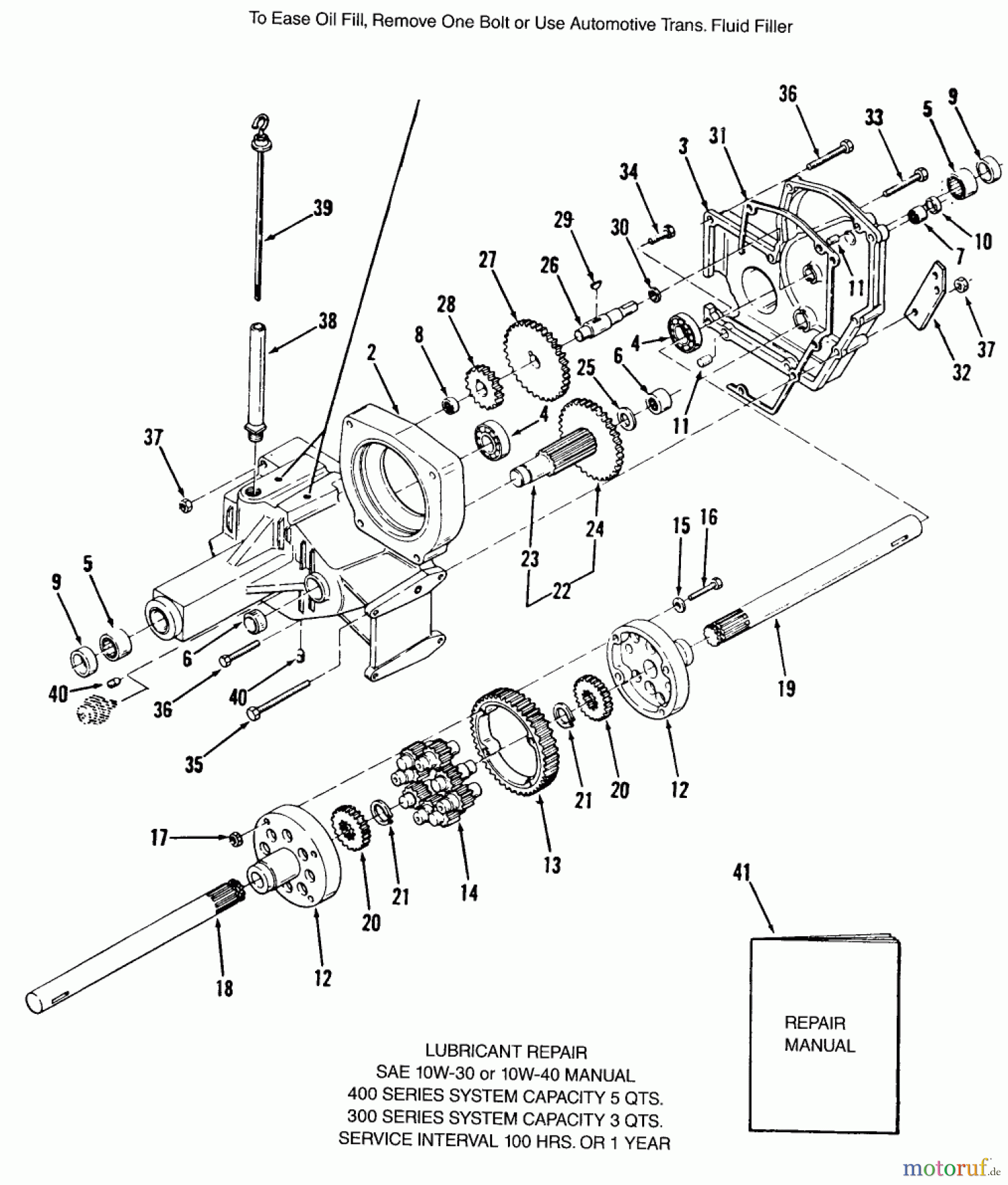 Toro Neu Mowers, Lawn & Garden Tractor Seite 2 R1-18OE02 (518-H) - Toro 518-H Garden Tractor, 1990 TRANSAXLE