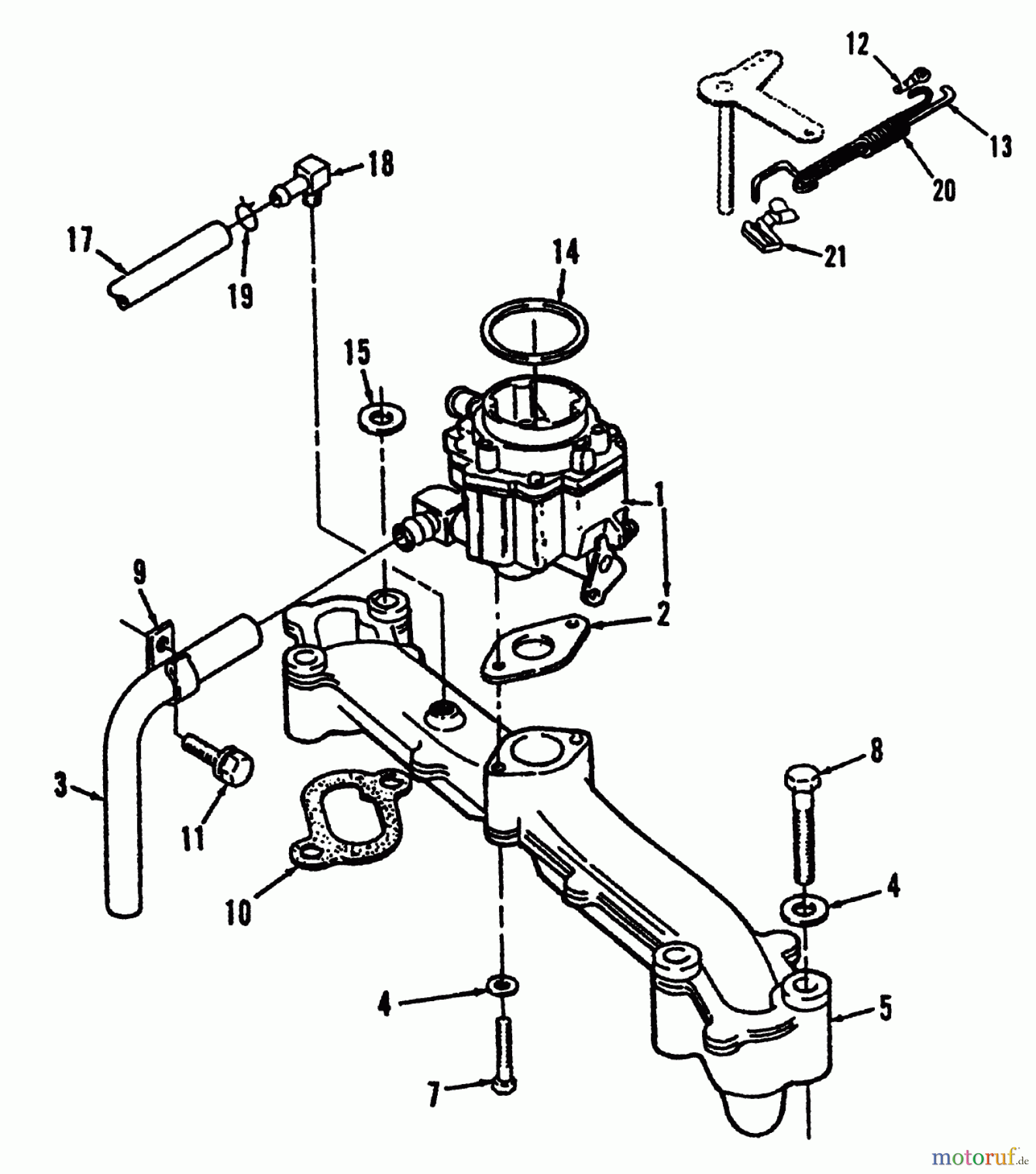  Toro Neu Mowers, Lawn & Garden Tractor Seite 2 R1-20OE02 (520-H) - Toro 520-H Garden Tractor, 1992 (2000001-2999999) INTAKE MANIFOLD