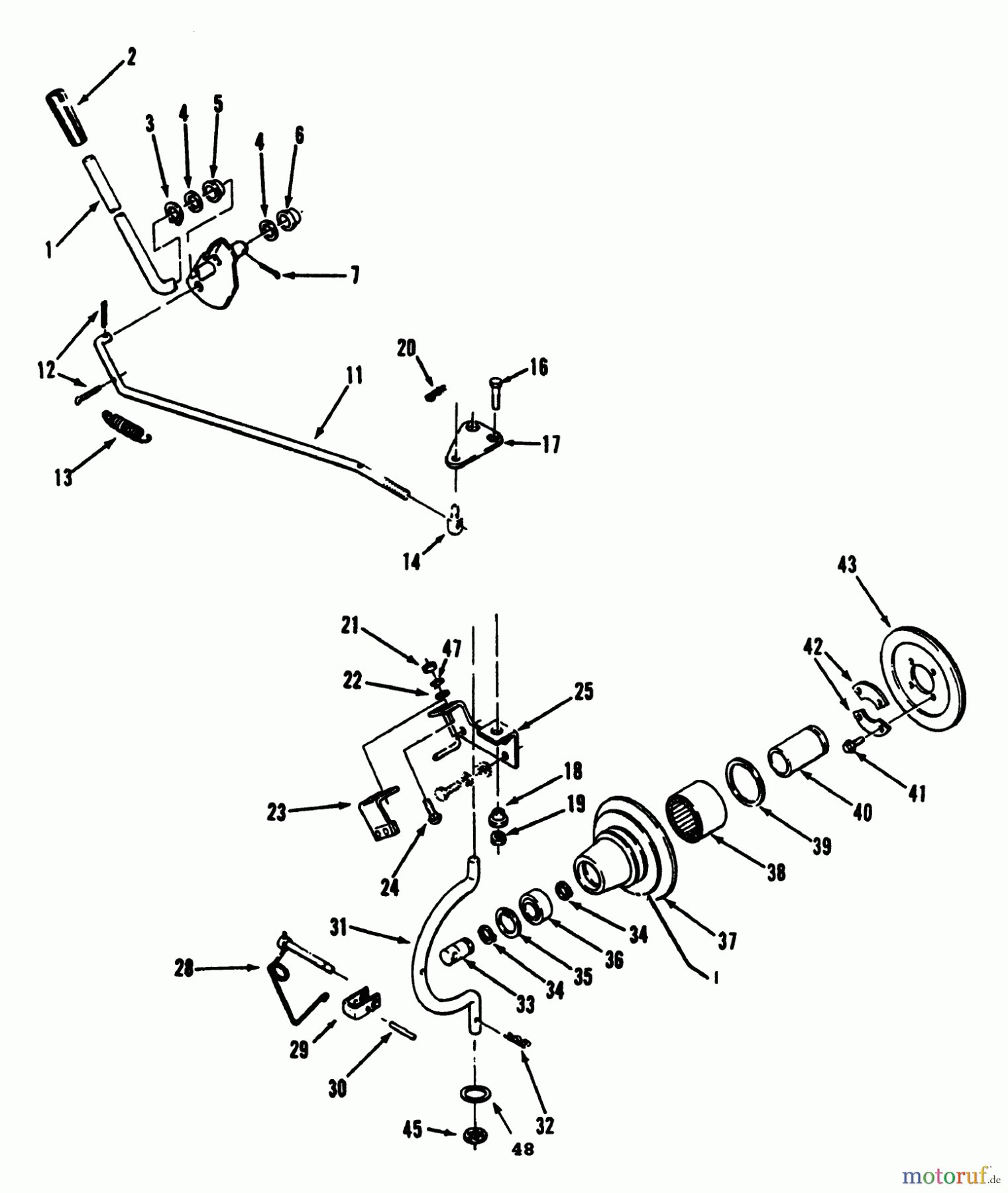 Toro Neu Mowers, Lawn & Garden Tractor Seite 2 R1-20OE02 (520-H) - Toro 520-H Garden Tractor, 1992 (2000001-2999999) PTO CLUTCH AND CONTROL