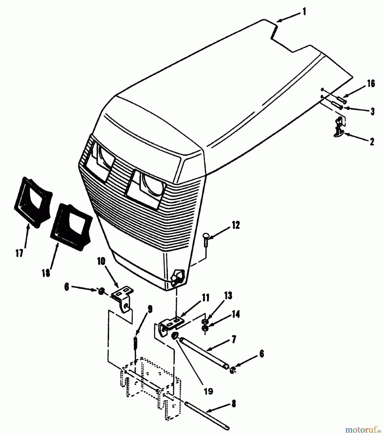 Toro Neu Mowers, Lawn & Garden Tractor Seite 2 R1-20OE02 (520-H) - Toro 520-H Garden Tractor, 1992 (2000001-2999999) SHEET METAL AND COVERS #1