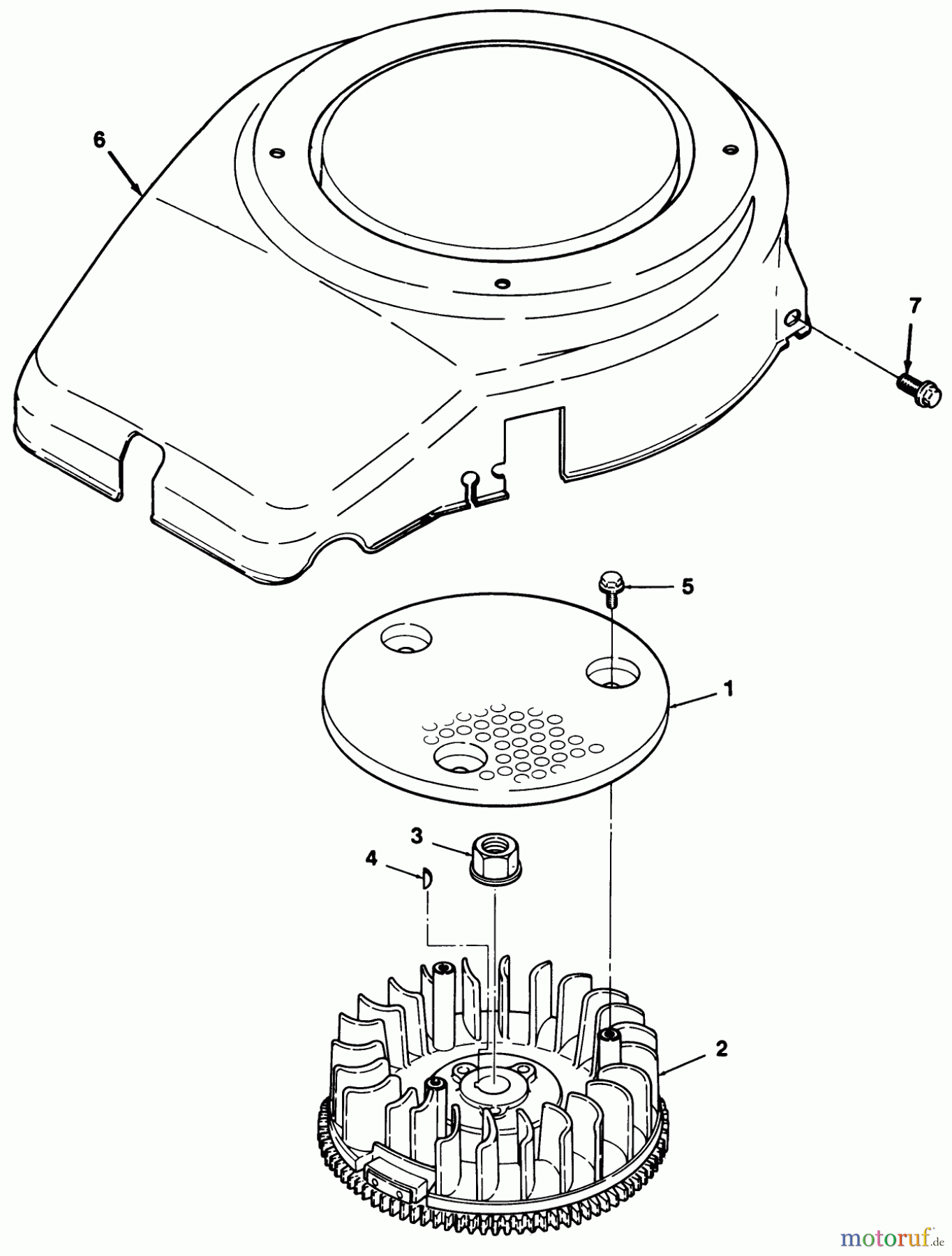 Toro Neu Mowers, Lawn & Garden Tractor Seite 2 R2-12OE01 (212-H) - Toro 212-H Tractor, 1991 (1000001-1999999) 12HP ENGINE FLYWHEEL & COVER ASSEMBLY