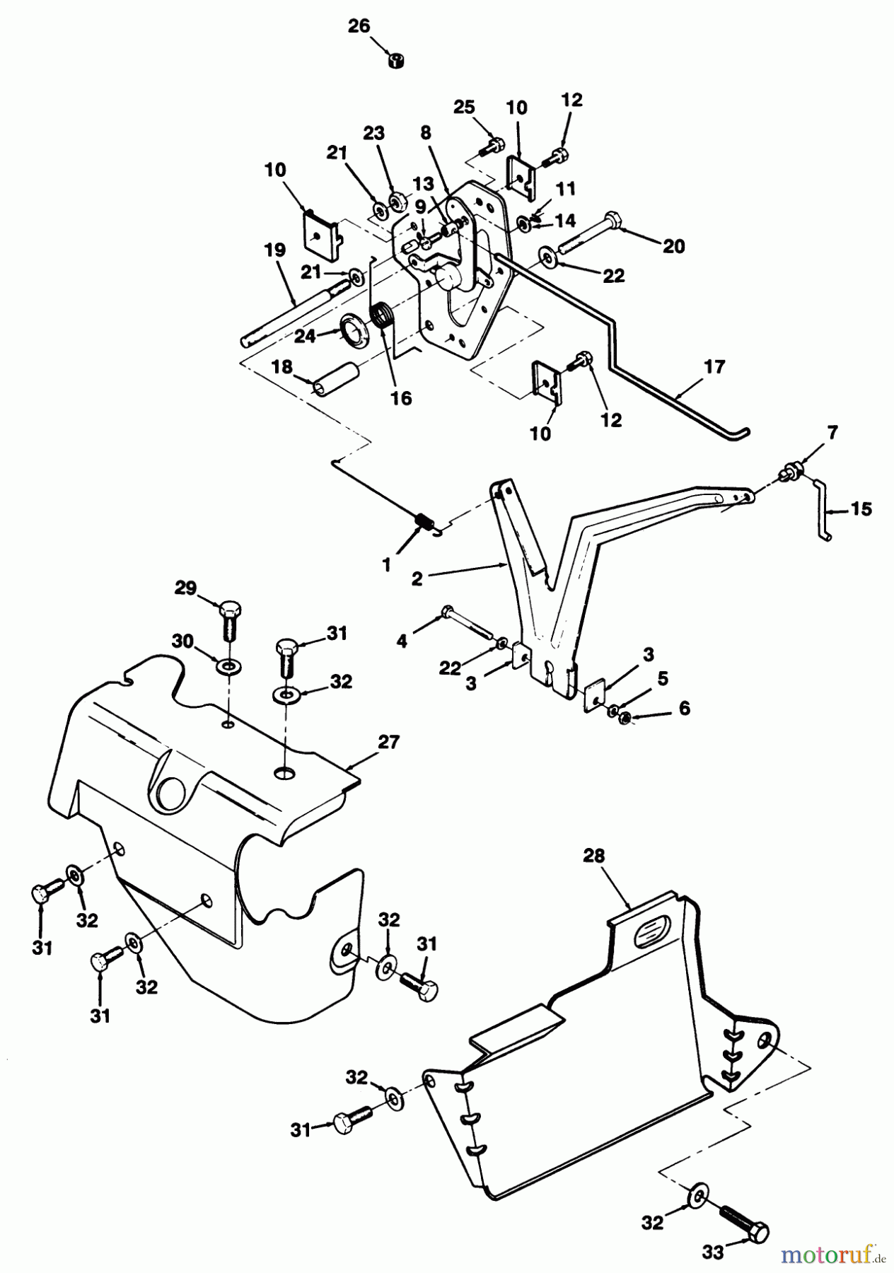 Toro Neu Mowers, Lawn & Garden Tractor Seite 2 R2-12O501 (212-5) - Toro 212-5 Tractor, 1991 (1000001-1999999) 12HP ENGINE GOVERNOR LINKAGE & COVER ASSEMBLY