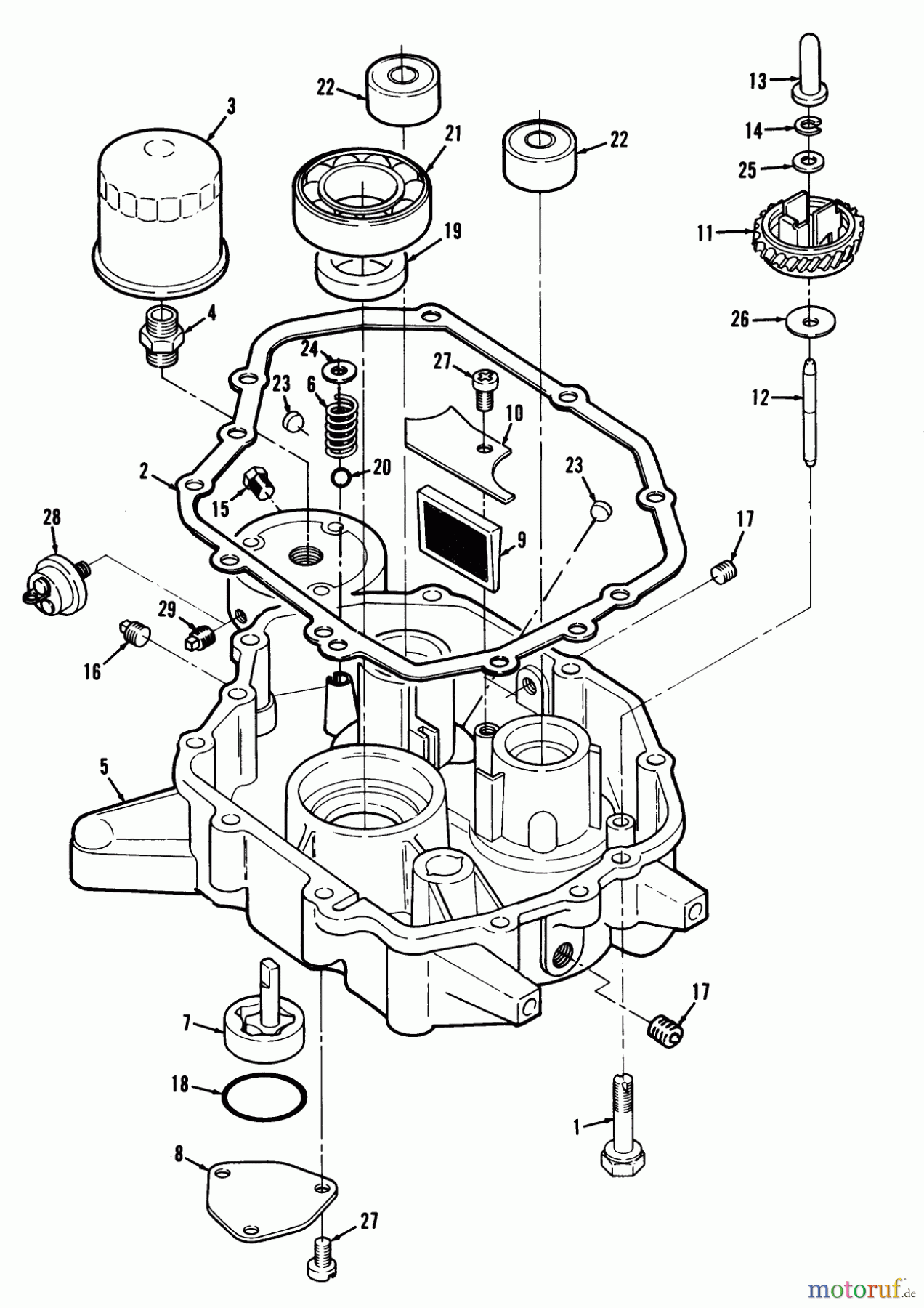 Toro Neu Mowers, Lawn & Garden Tractor Seite 2 R2-12OE01 (212-H) - Toro 212-H Tractor, 1991 (1000001-1999999) 12HP ENGINE OIL BASE & PUMP ASSEMBLY