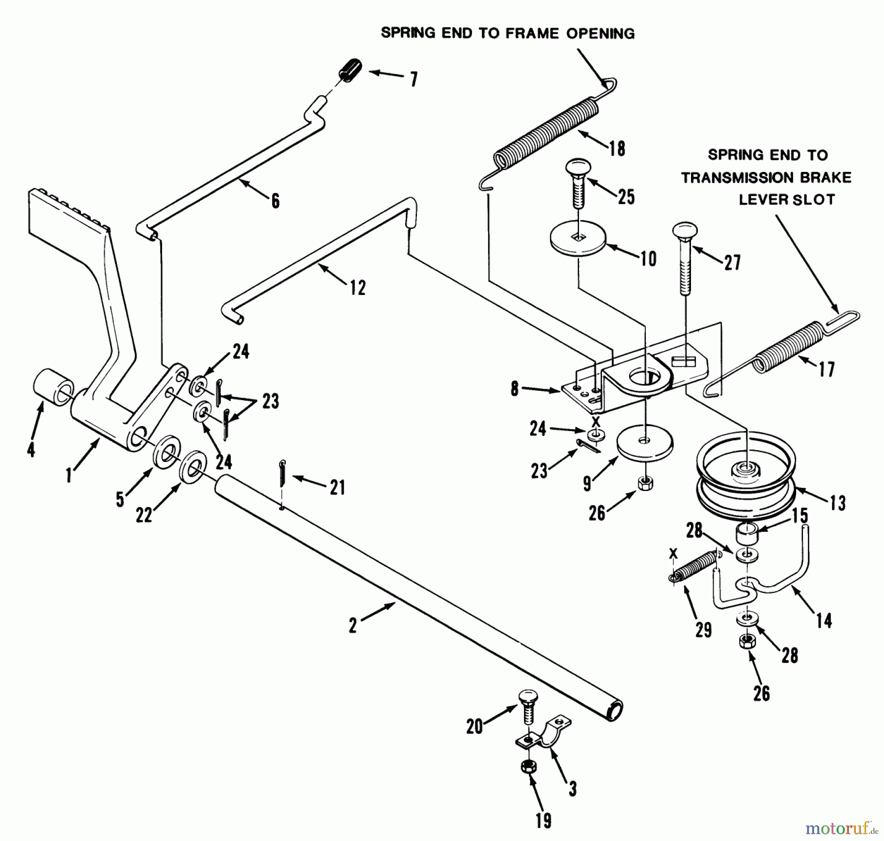  Toro Neu Mowers, Lawn & Garden Tractor Seite 2 R2-12O501 (212-5) - Toro 212-5 Tractor, 1991 (1000001-1999999) BRAKE & IDLER ASSEMBLY (212-5)