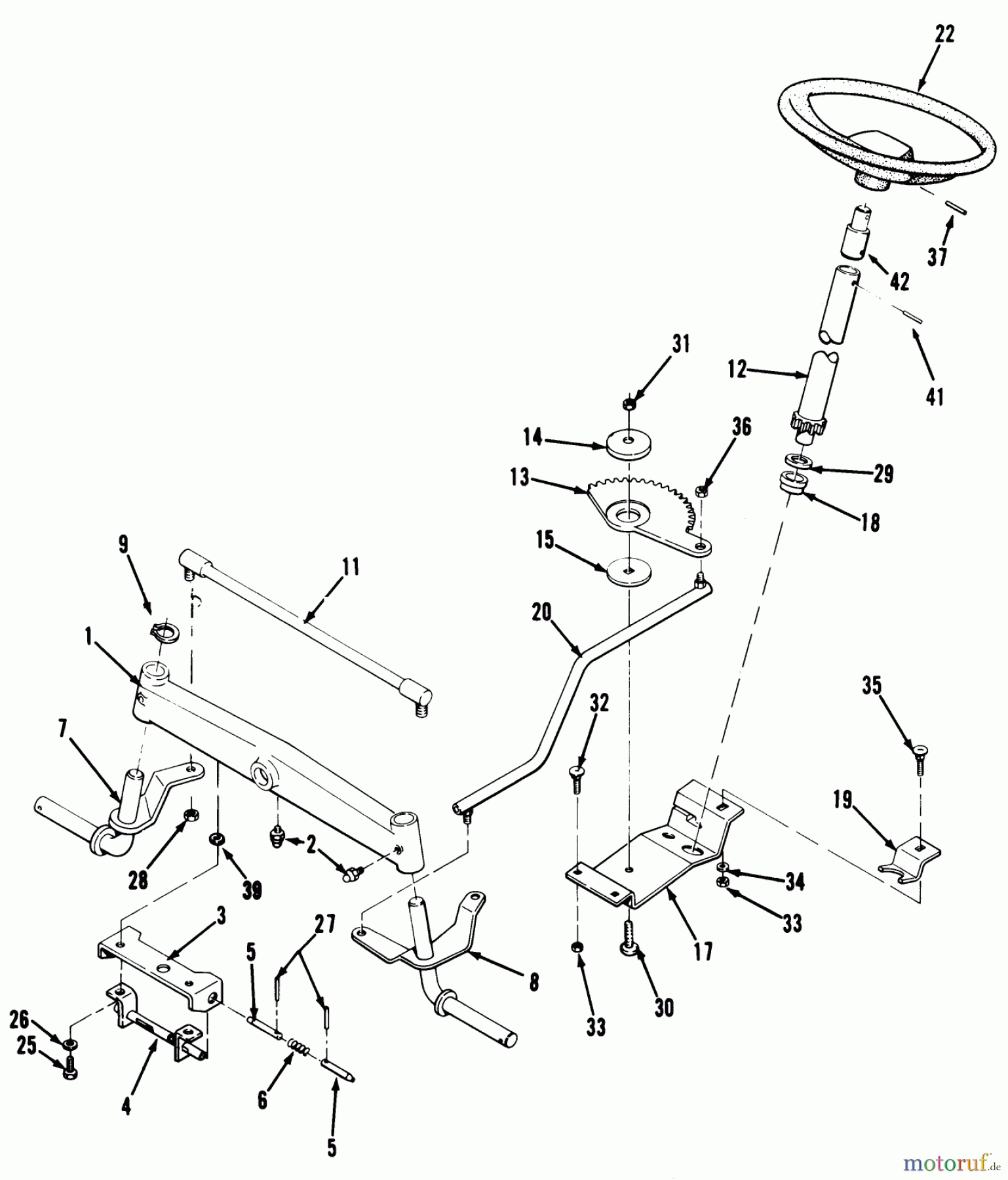 Toro Neu Mowers, Lawn & Garden Tractor Seite 2 R2-12O501 (212-5) - Toro 212-5 Tractor, 1991 (1000001-1999999) FRONT AXLE & STEERING ASSEMBLY