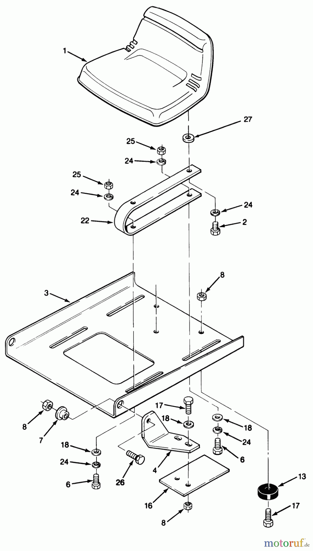 Toro Neu Mowers, Lawn & Garden Tractor Seite 2 R2-12O501 (212-5) - Toro 212-5 Tractor, 1991 (1000001-1999999) SEAT ASSEMBLY