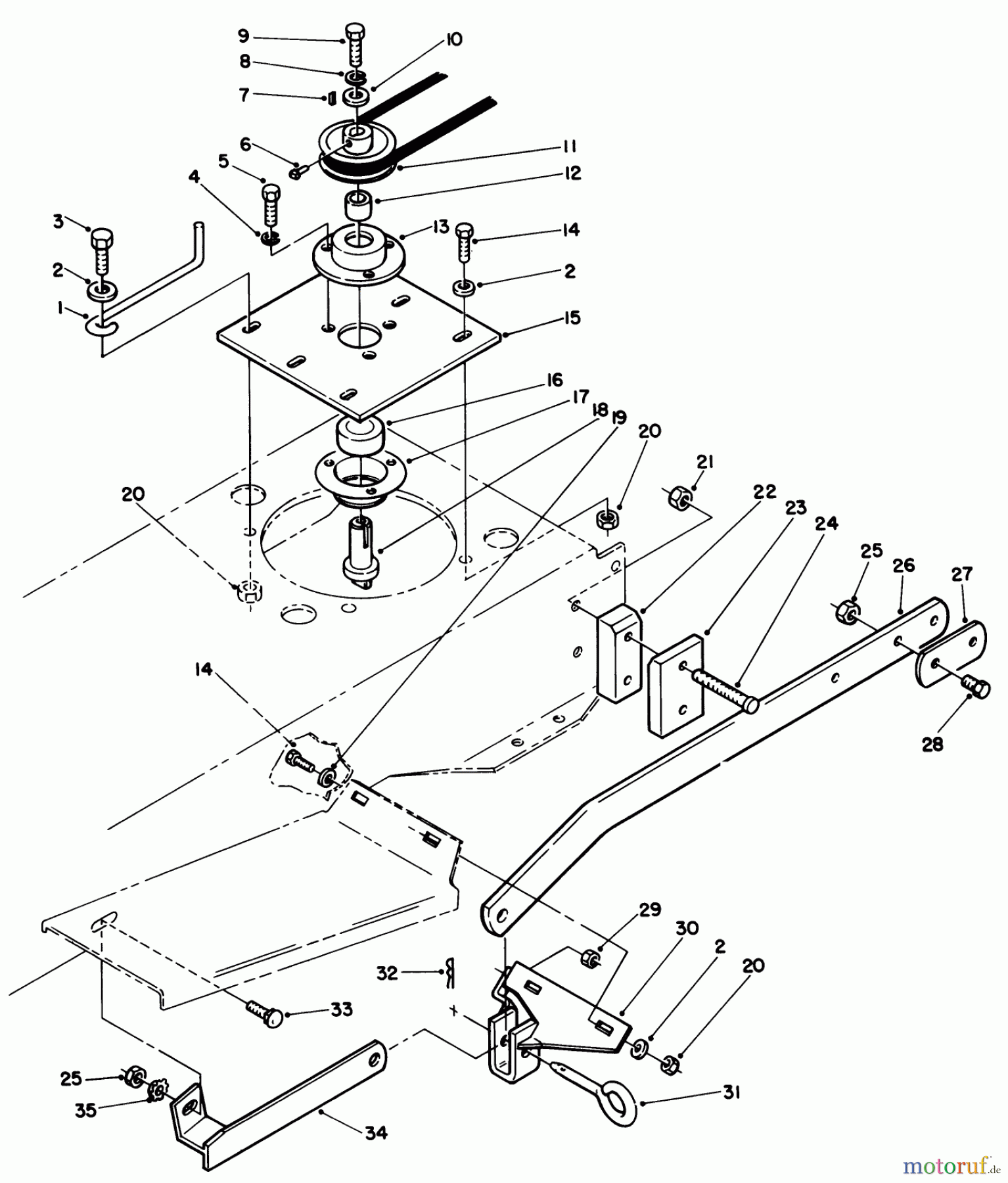 Toro Neu Mowers, Lawn & Garden Tractor Seite 2 R2-12OE01 (212-H) - Toro 212-H Tractor, 1991 (1000001-1999999) SWEEPER P.T.O. ASSEMBLY (212-5)