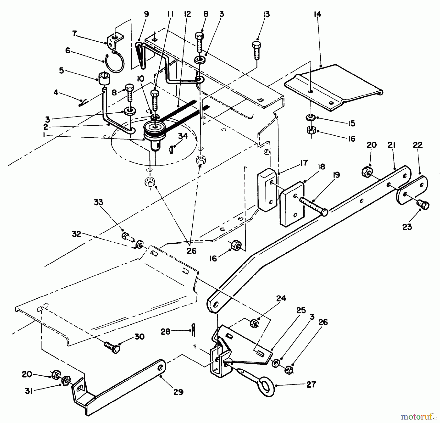 Toro Neu Mowers, Lawn & Garden Tractor Seite 2 R2-12O501 (212-5) - Toro 212-5 Tractor, 1991 (1000001-1999999) SWEEPER P.T.O. ASSEMBLY (212-H)
