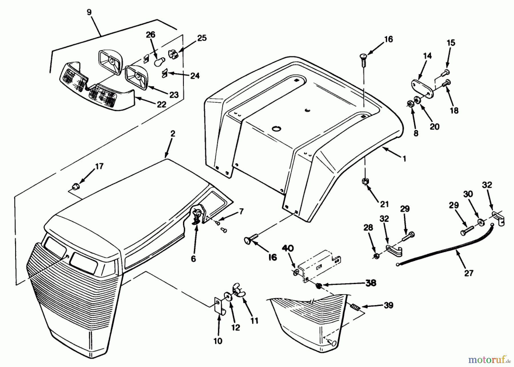 Toro Neu Mowers, Lawn & Garden Tractor Seite 2 R2-12OE02 (212-H) - Toro 212-H Tractor, 1992 (2000001-2999999) BODY ASSEMBLY