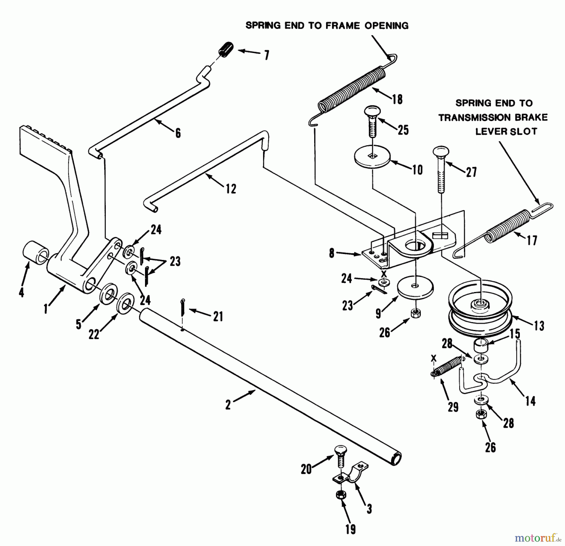Toro Neu Mowers, Lawn & Garden Tractor Seite 2 R2-12OE02 (212-H) - Toro 212-H Tractor, 1992 (2000001-2999999) BRAKE & IDLER ASSEMBLY (212-5)