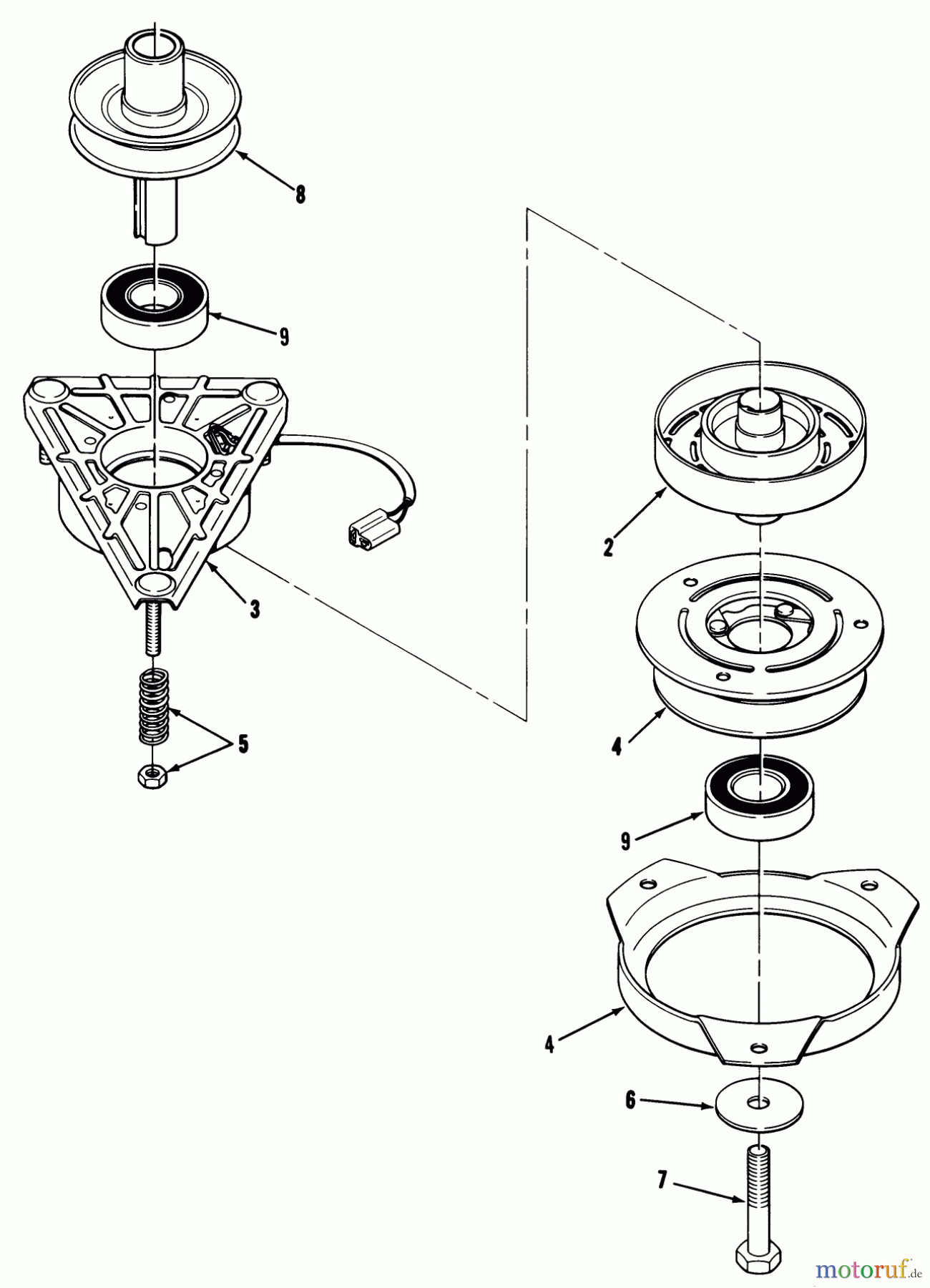 Toro Neu Mowers, Lawn & Garden Tractor Seite 2 R2-12OE02 (212-H) - Toro 212-H Tractor, 1992 (2000001-2999999) ENGINE PULLEY & PTO CLUTCH ASSEMBLY