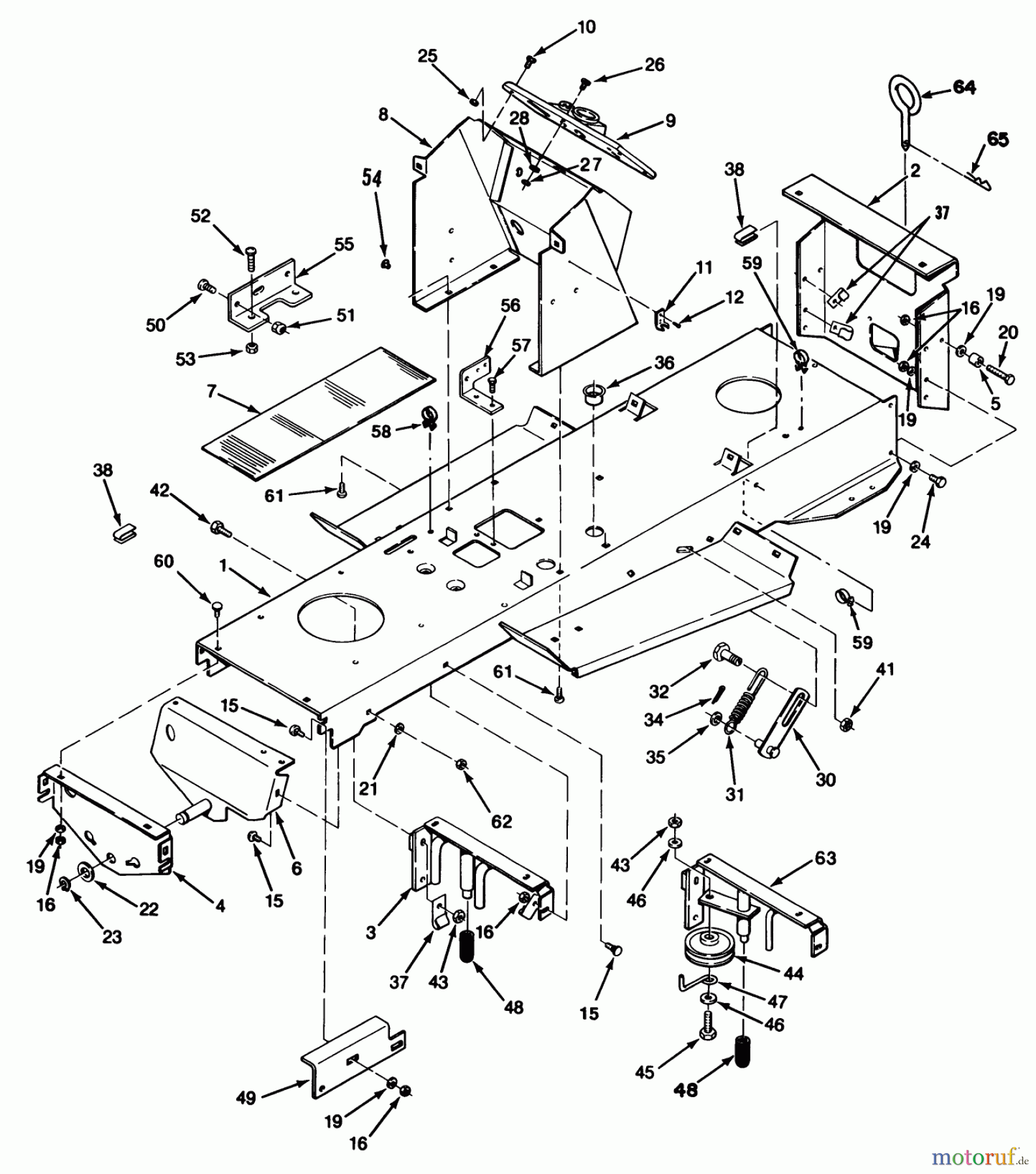 Toro Neu Mowers, Lawn & Garden Tractor Seite 2 R2-12OE02 (212-H) - Toro 212-H Tractor, 1992 (2000001-2999999) FRAME ASSEMBLY