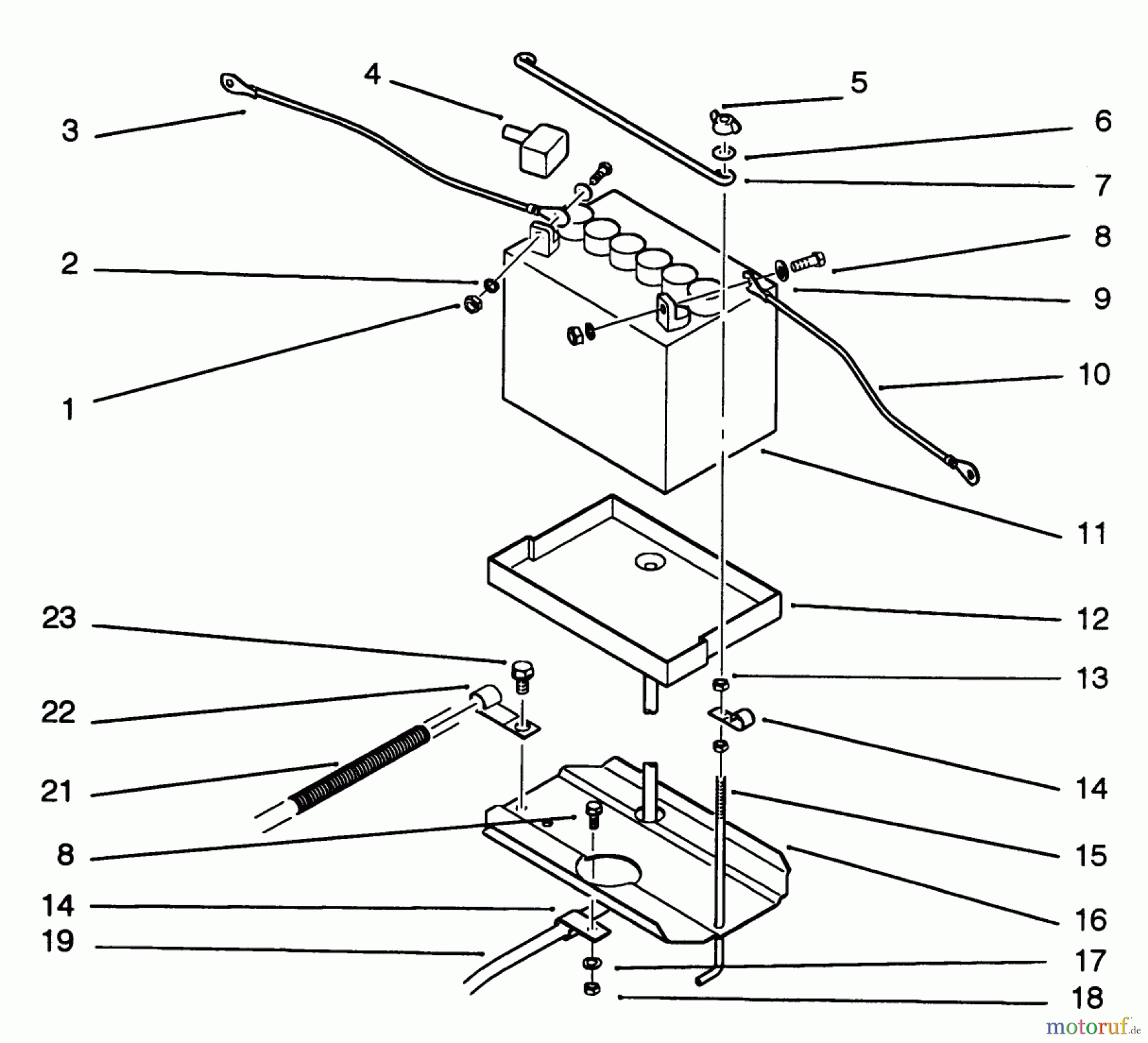 Toro Neu Mowers, Lawn & Garden Tractor Seite 2 R2-16BE01 (246-H) - Toro 246-H Yard Tractor, 1992 (2000001-2999999) BATTERY MOUNT ASSEMBLY