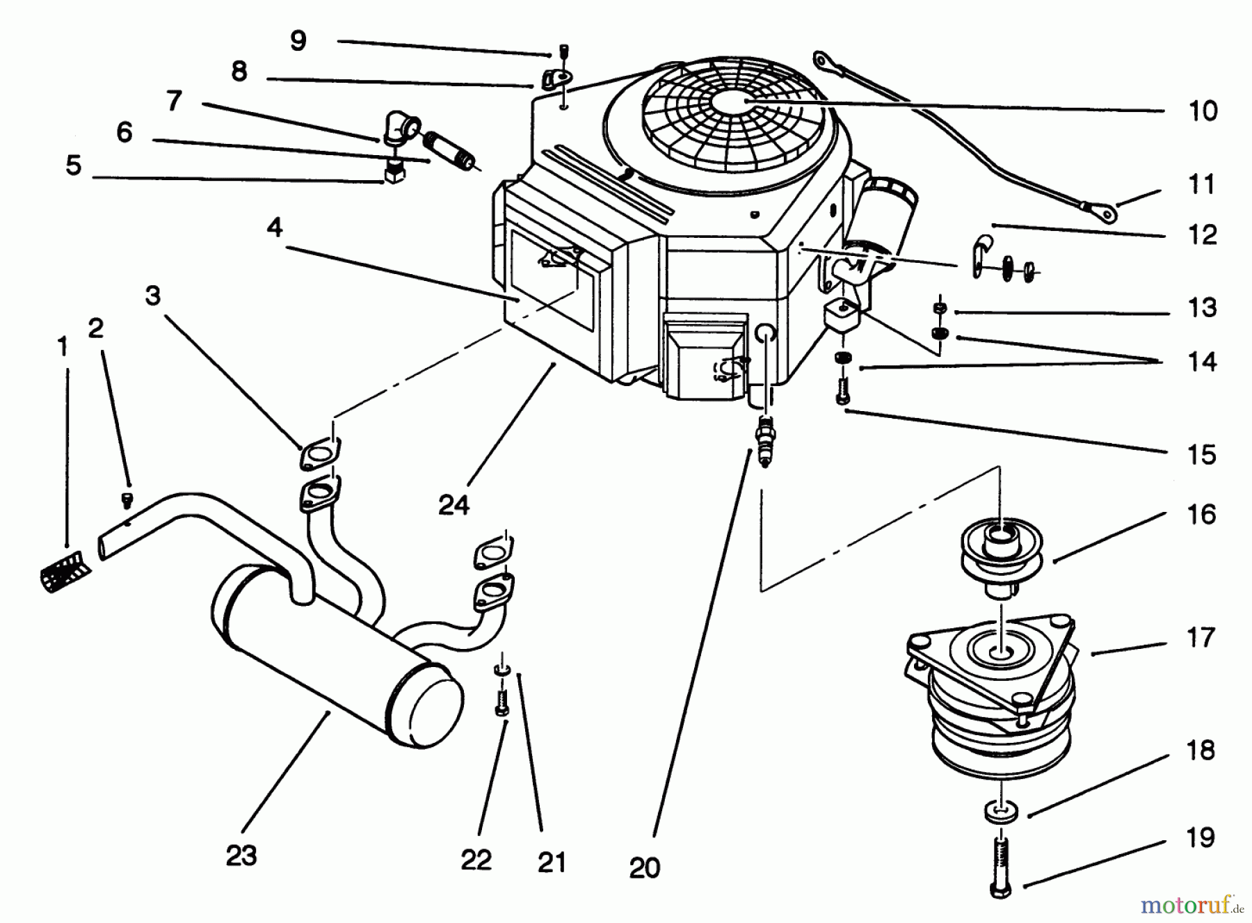 Toro Neu Mowers, Lawn & Garden Tractor Seite 2 R2-16BE01 (246-H) - Toro 246-H Yard Tractor, 1992 (2000001-2999999) ENGINE AND CLUTCH