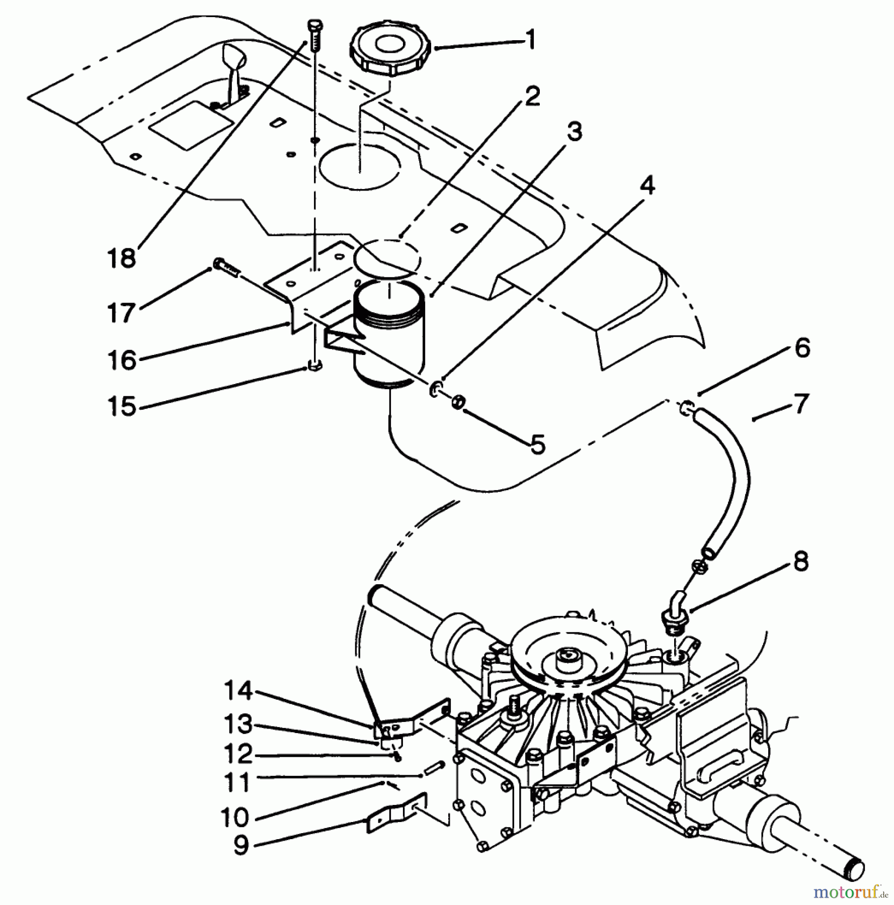 Toro Neu Mowers, Lawn & Garden Tractor Seite 2 R2-16BE01 (246-H) - Toro 246-H Yard Tractor, 1992 (2000001-2999999) HYDRAULIC RESERVOIR ASSEMBLY