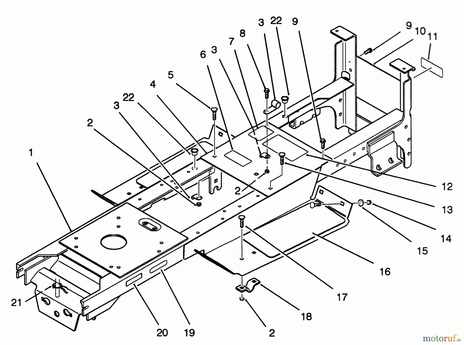 Toro Neu Mowers, Lawn & Garden Tractor Seite 2 R2-16BE01 (246-H) - Toro 246-H Yard Tractor, 1992 (2000001-2999999) MAIN FRAME ASSEMBLY
