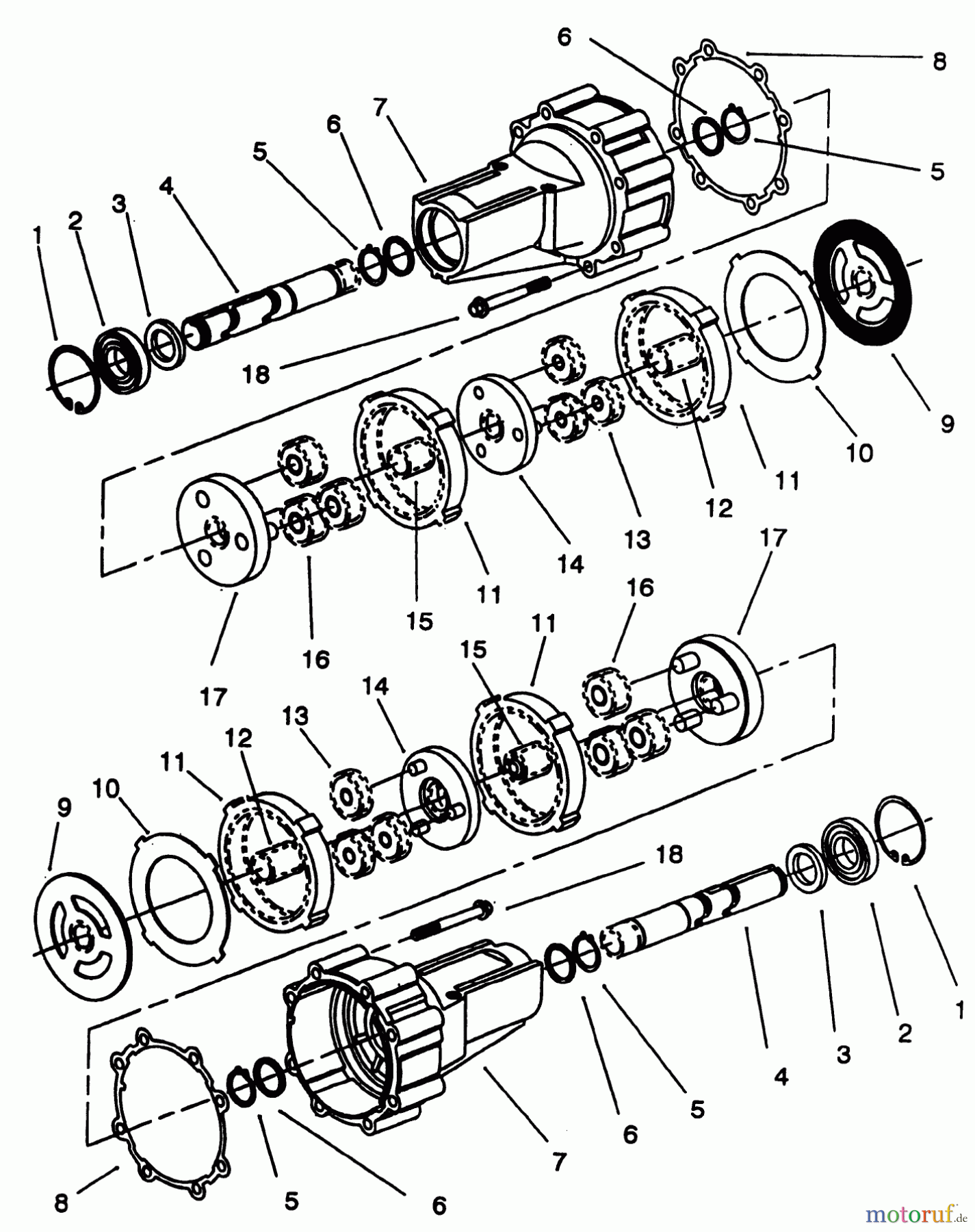 Toro Neu Mowers, Lawn & Garden Tractor Seite 2 R2-16BE01 (246-H) - Toro 246-H Yard Tractor, 1992 (2000001-2999999) TRANSMISSION EATON MODEL 751-045 #2