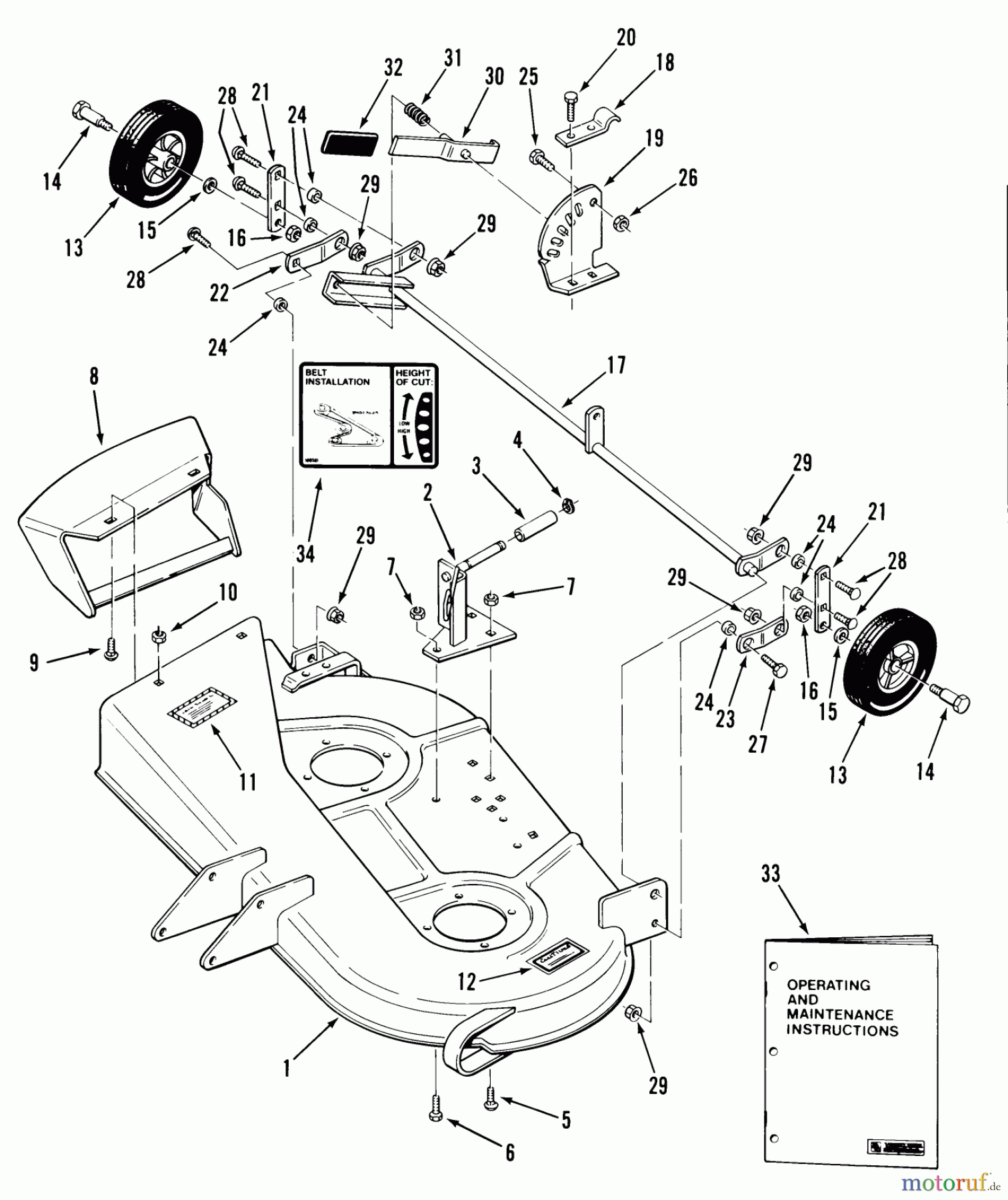 Toro Neu Mowers, Rear-Engine Rider 23-11BP02 (A-111) - Toro A-111 5-Speed Rear Engine Rider, 1983 32 IN./81CM MOWER DECK-8 & 11 HP RIDERS (23-08BP02, 23-11BP02)