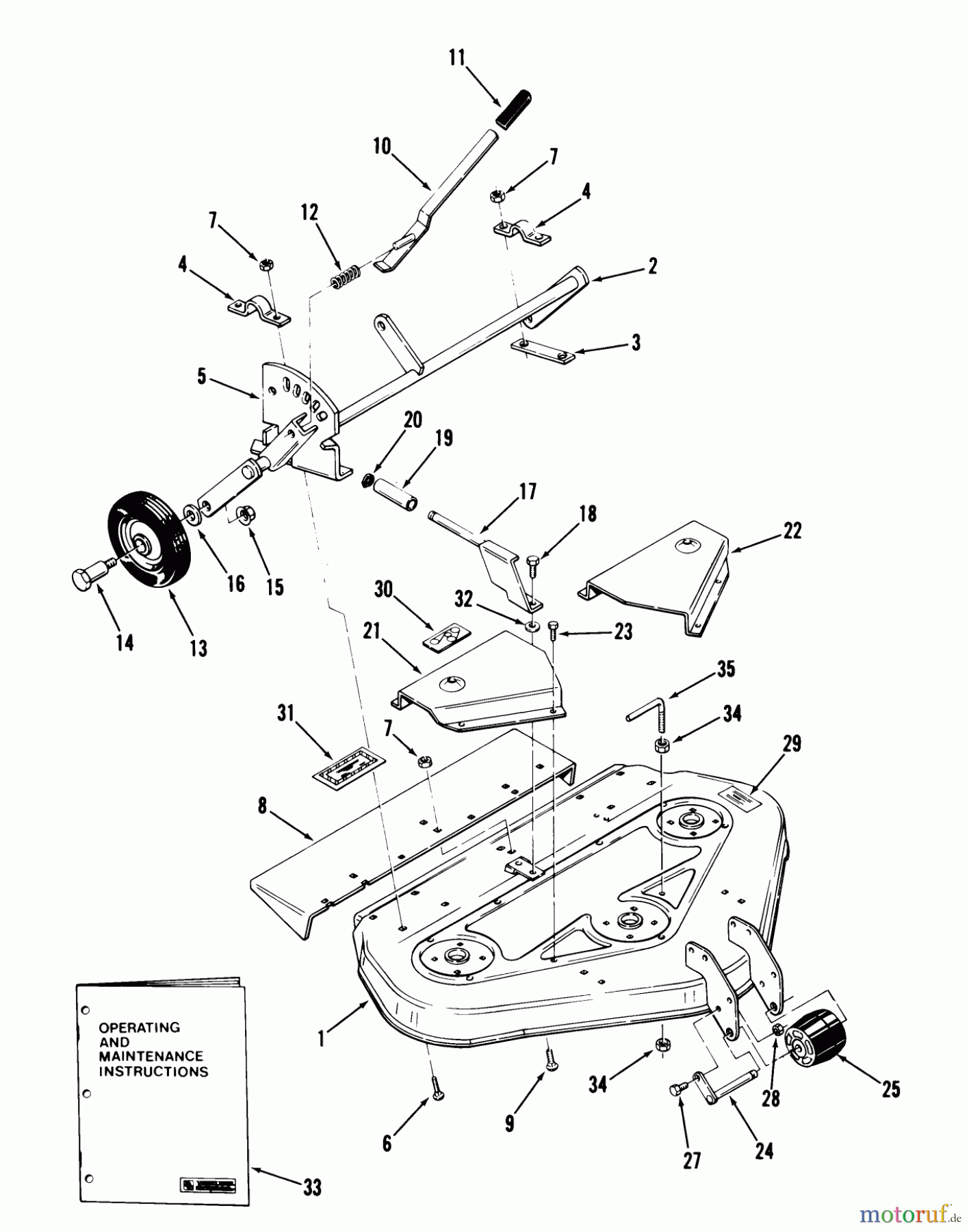 Toro Neu Mowers, Rear-Engine Rider 23-08BX01 (A-81) - Toro A-81 5-Speed Rear Engine Rider, 1983 36 IN./92 CM MOWER DECK-8 HP RIDER (23-08BX01)