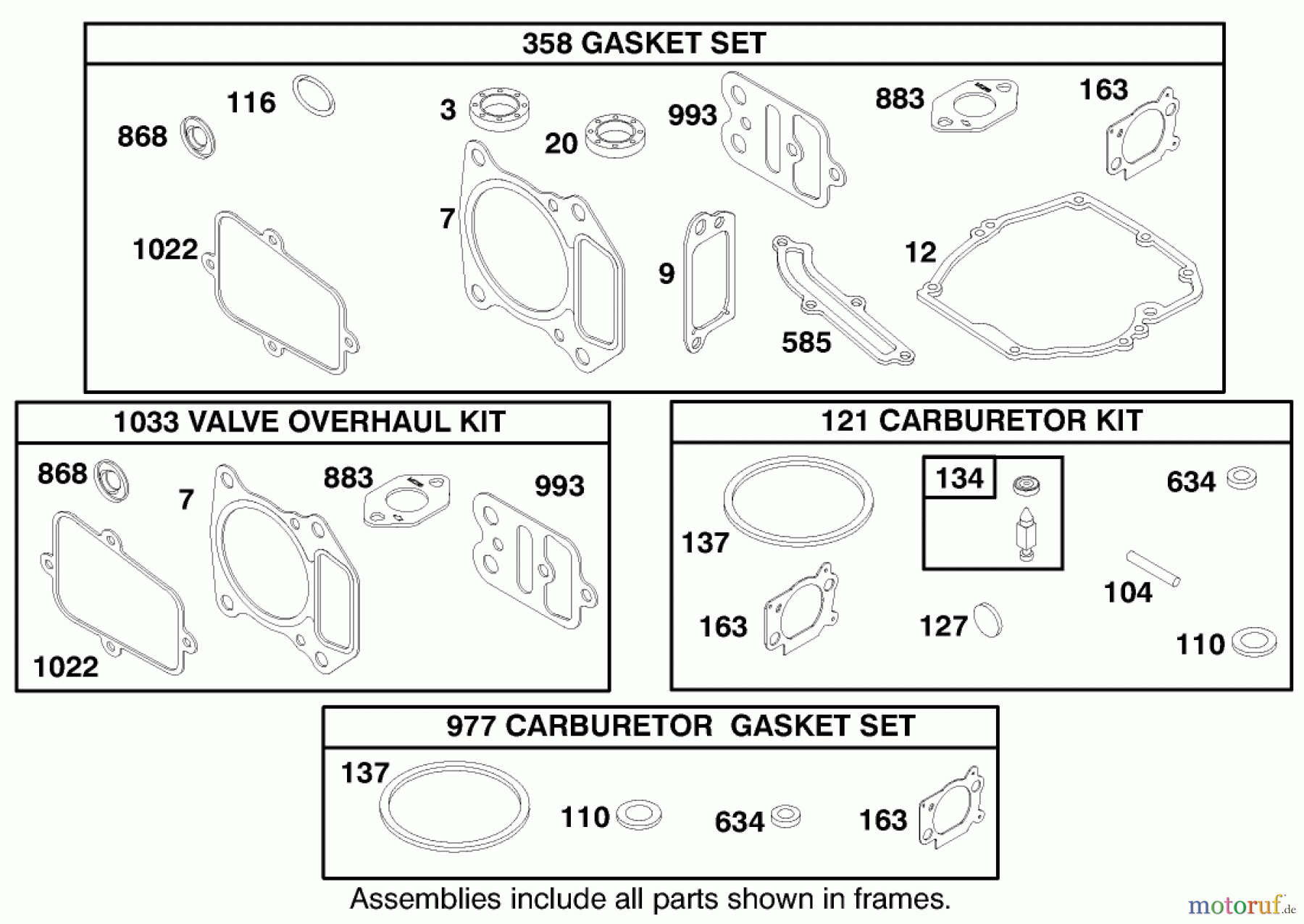 Toro Neu Accessories, Mower 98-9230 - Toro Proline Conversion Kit, GTS 200 ZS Engine ENGINE GTS-200 #9