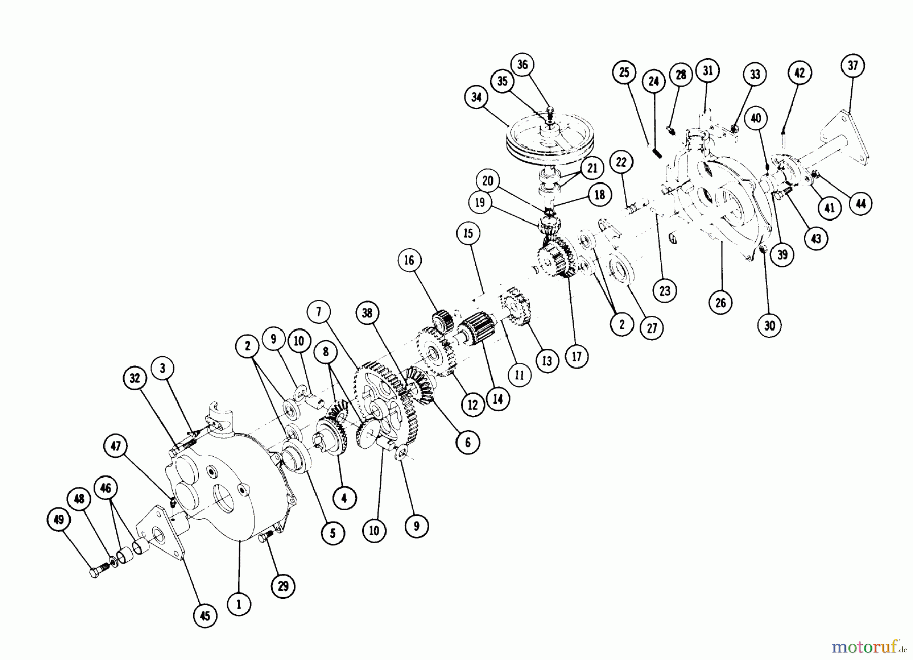 Toro Neu Mowers, Rear-Engine Rider 2-0112 (R-26) - Toro R-26 Rear Engine Rider, 1973 5056 TRANSMISSION