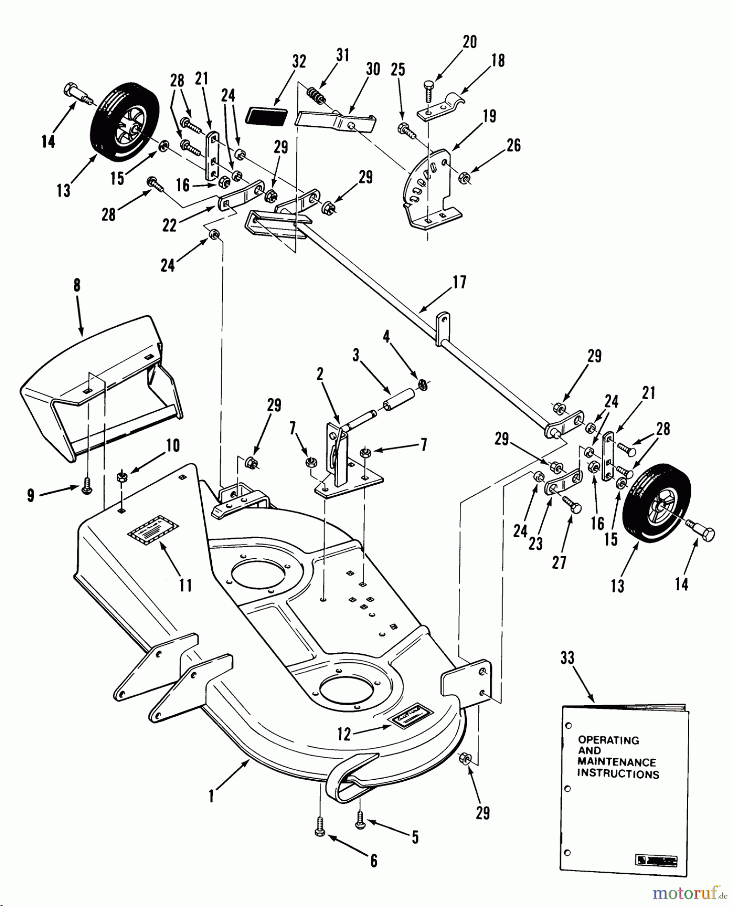 Toro Neu Mowers, Rear-Engine Rider 23-11BX01 (A-111) - Toro A-111 5-Speed Rear Engine Rider, 1982 32 IN/81 CM MOWER DECK-8 & 11 HP RIDERS