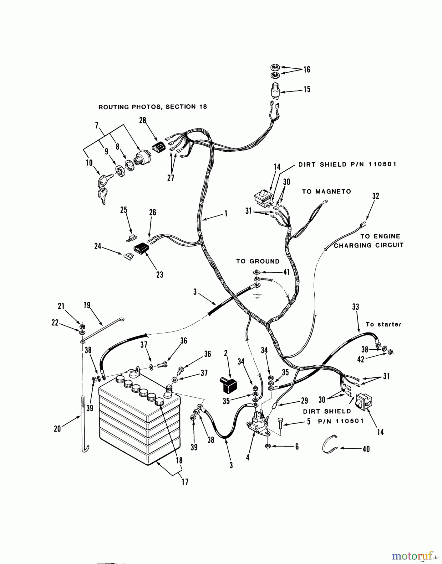 Toro Neu Mowers, Rear-Engine Rider 23-11BP03 (A-111) - Toro A-111 5-Speed Rear Engine Rider, 1984 ELECTRICAL SYSTEM
