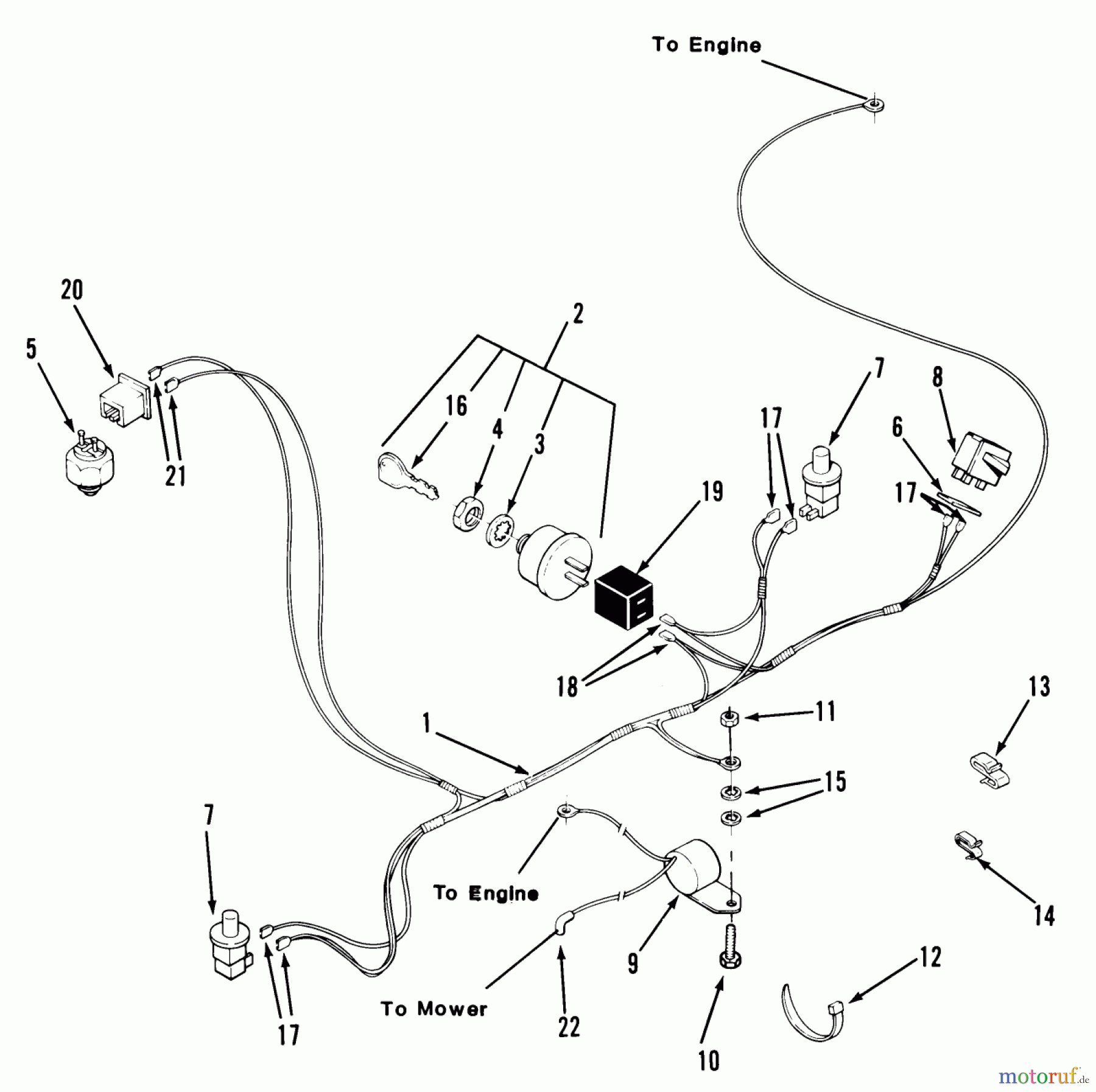 Toro Neu Mowers, Rear-Engine Rider 33-08B301 (108-3) - Toro 108-3 Rear Engine Rider, 1985 ELECTRICAL SYSTEM-RECOIL START
