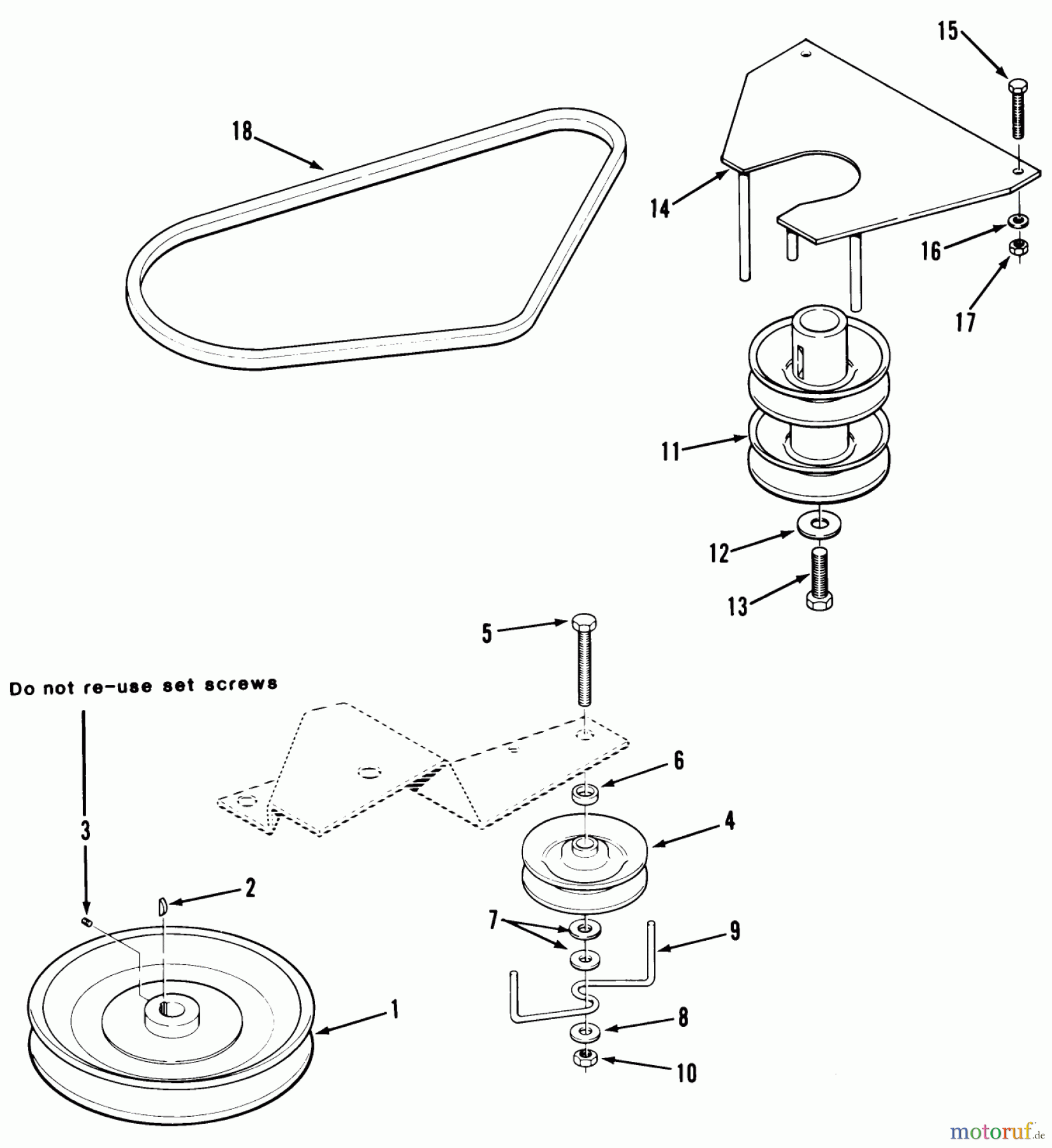 Toro Neu Mowers, Rear-Engine Rider B3-08B303 (108-3) - Toro 108-3 Rear Engine Rider, 1986 DRIVE BELT AND PULLEYS