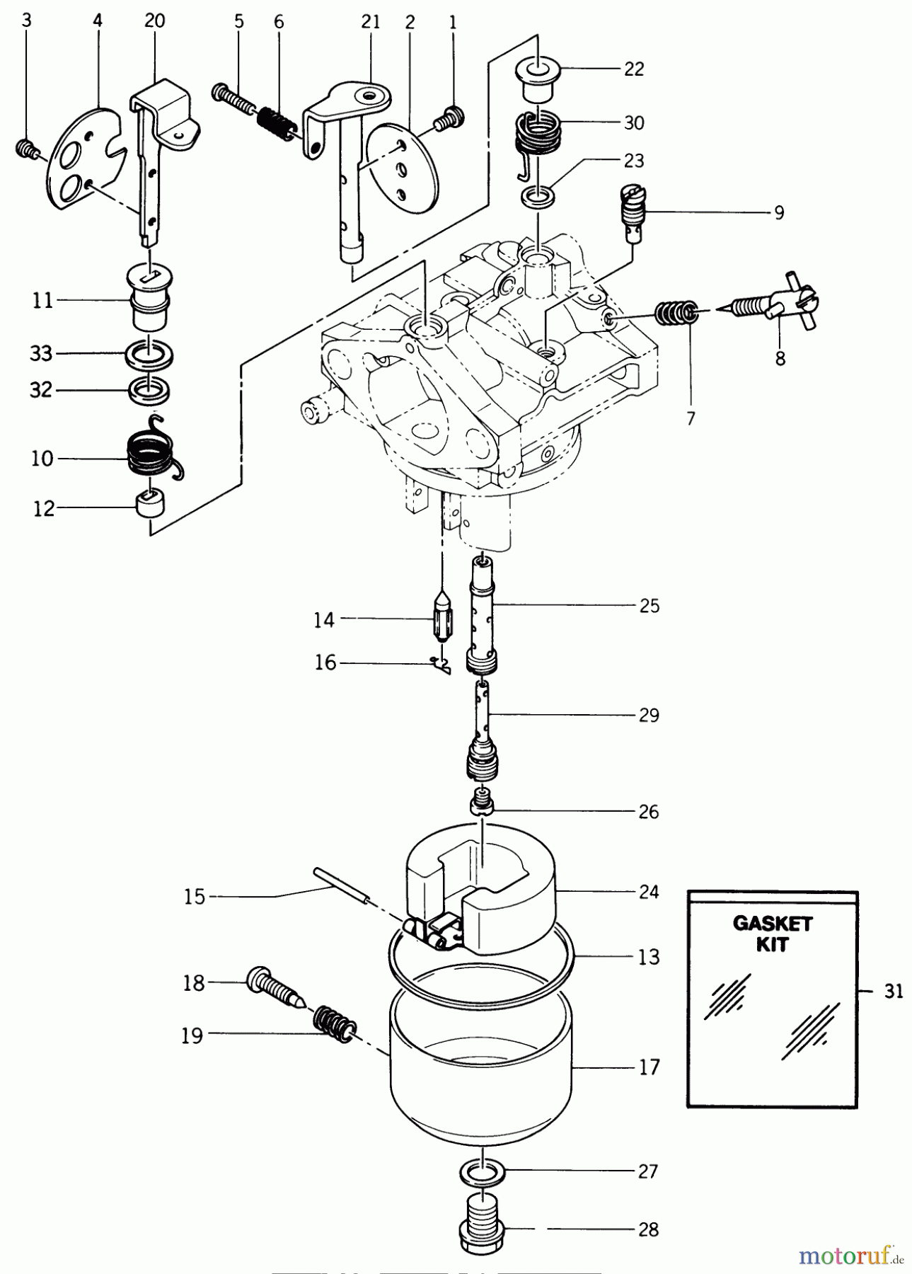 Toro Neu Mowers, Rear-Engine Rider B3-08B391 (108-3) - Toro 108-3 Rear Engine Rider, 1987 CARBURETOR