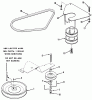 Toro 33-08B503 (108-5) - 108-5 Rear Engine Rider, 1987 Ersatzteile DRIVE BELT AND PULLEYS