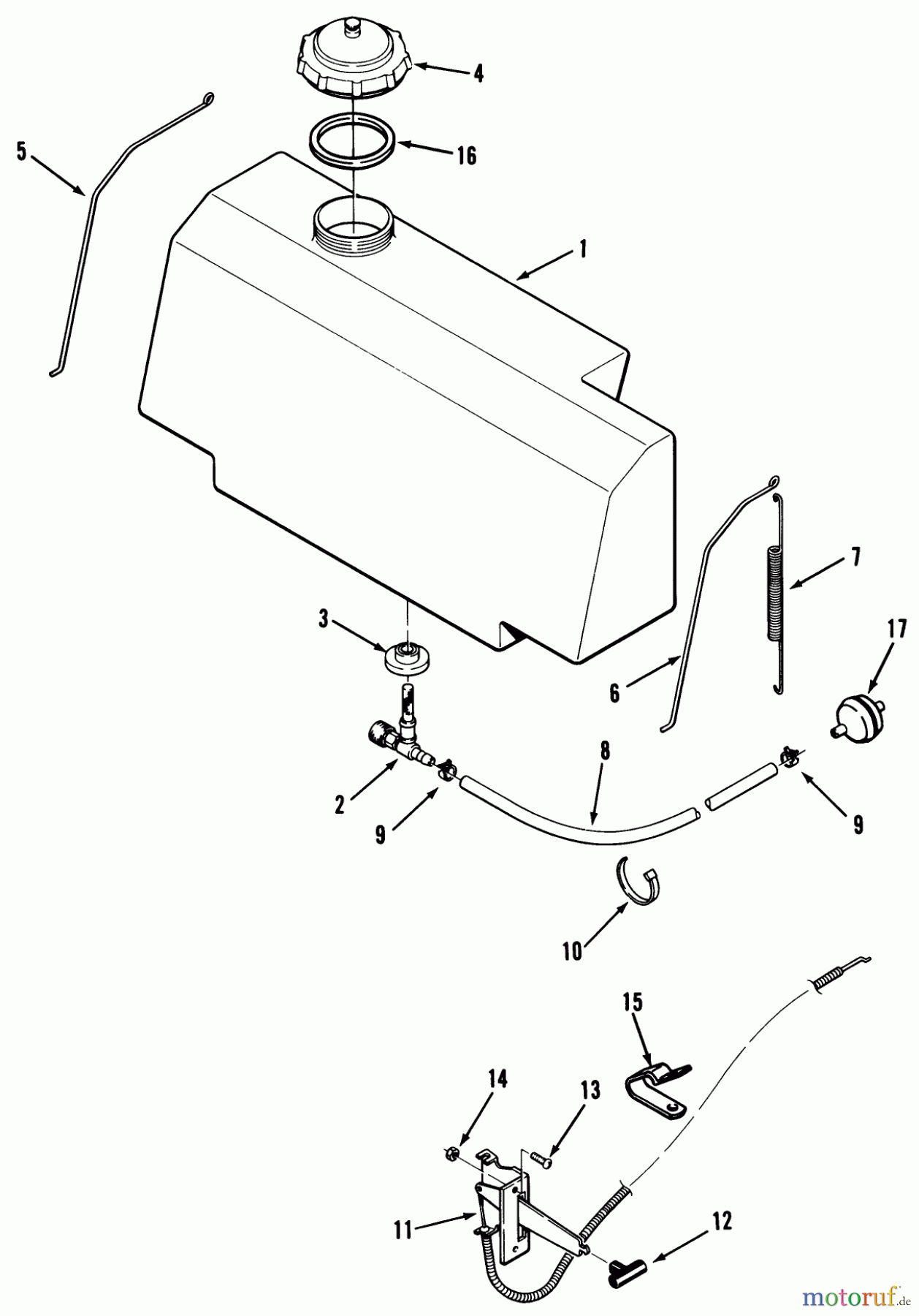 Toro Neu Mowers, Rear-Engine Rider C3-12K501 (112-C) - Toro 112-C Rear Engine Rider, 1987 FUEL SYSTEM