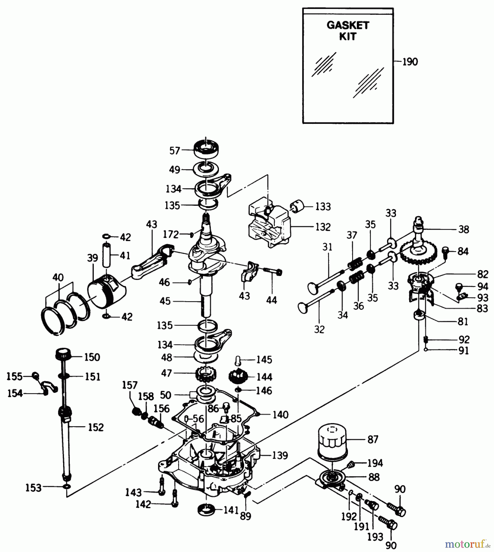 Toro Neu Mowers, Rear-Engine Rider B3-11B591 (111-5) - Toro 111-5 Rear Engine Rider, 1987 KAWASAKI FB460V TYPE AS-15 ENGINE #2