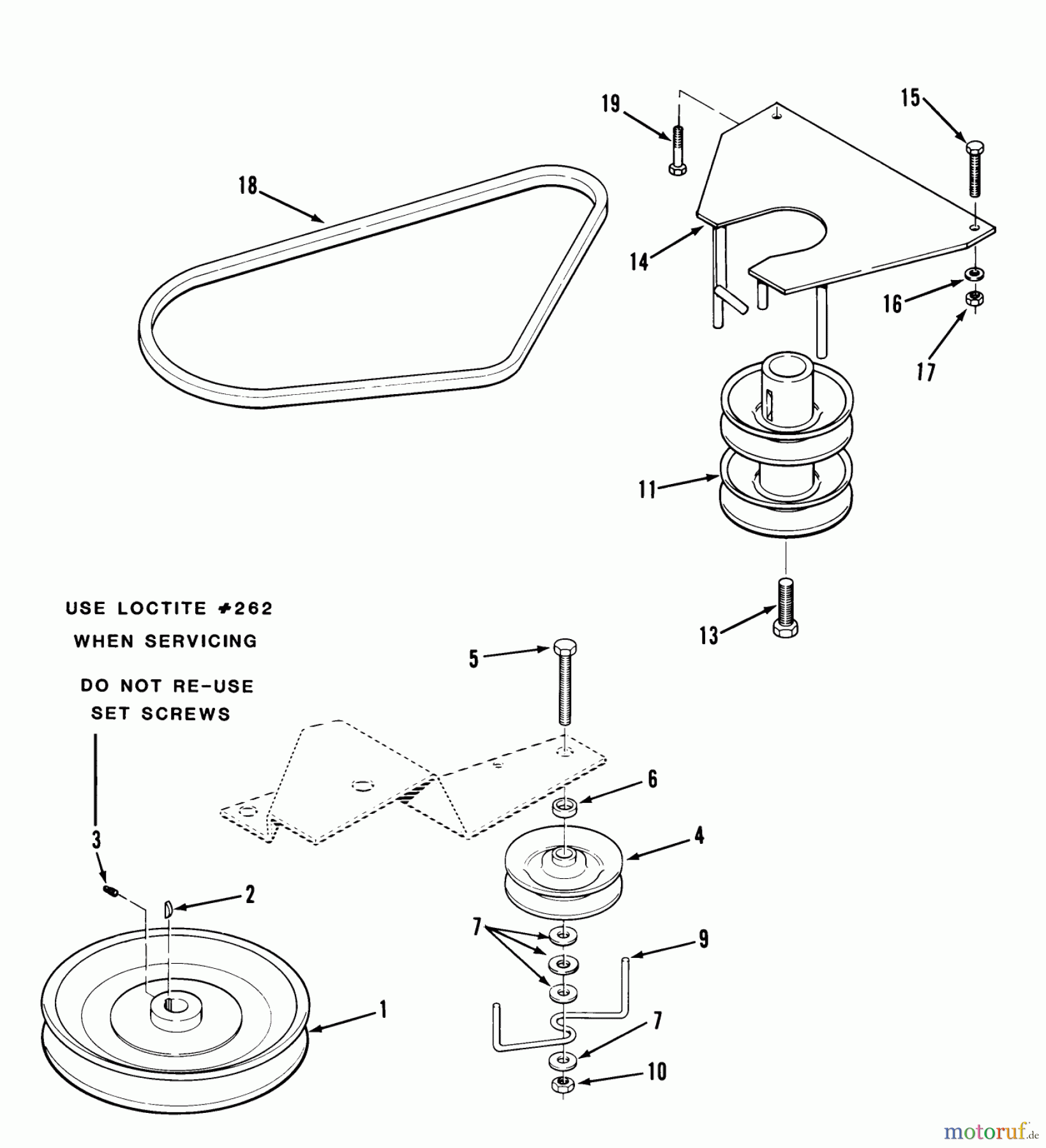 Toro Neu Mowers, Rear-Engine Rider C3-12K502 (112-C) - Toro 112-C Rear Engine Rider, 1988 DRIVE BELT AND PULLEYS