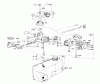 Toro 56000 (526) - 526 Sportsman Rider, 1973 (3000001-3999999) Ersatzteile CARBURETOR AND FUEL TANK ASSEMBLY